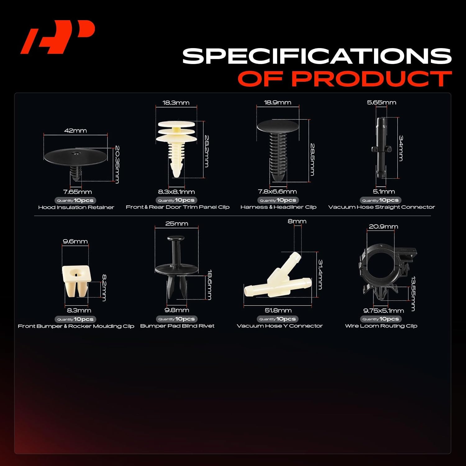 A-Premium 200 PCS 20 Sizes Car Retainer Clips Kit Compatible with Oldsmobile Bravada 1996-2001 Bumper Fender Hood Insulation Auto Push Pin Plastic Rivet Fastener Replacement Set, w/Removal Tool