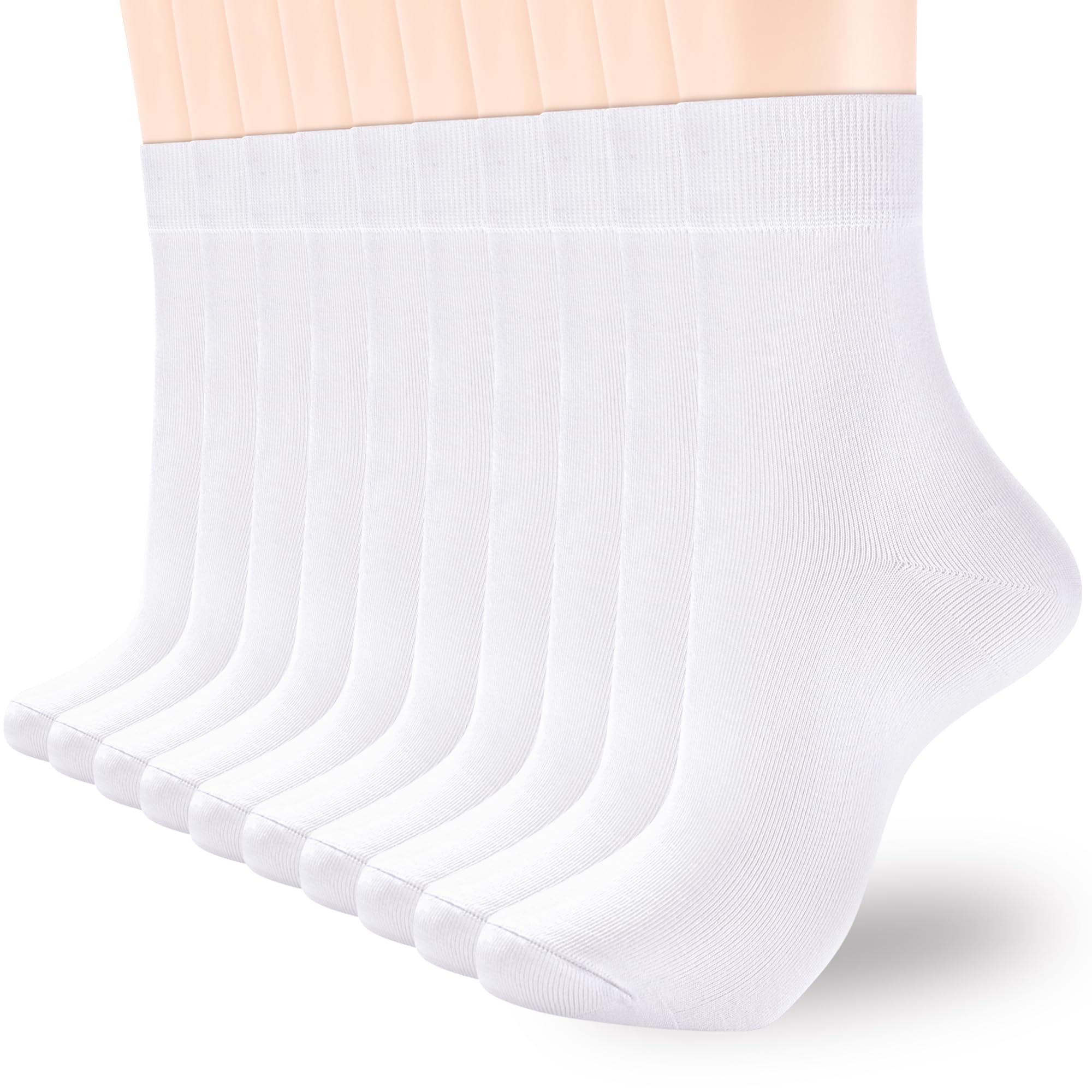 ATBITER Women Thin Cotton Crew Socks,Ankle Bootie Casual Dress Socks 6Pairs