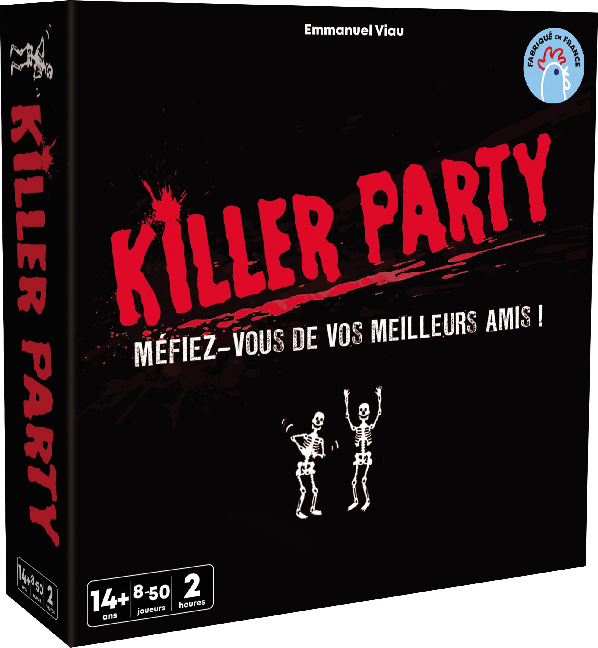 Asmodee - Killer Party - Jeu d'Ambiance et d'Enquête dès 14 Ans - Made in France - Missions Tueur en Série - Jeu de Cartes pour Soirées Groupe Adultes - 2h - 8 à 30 Joueurs - en Français