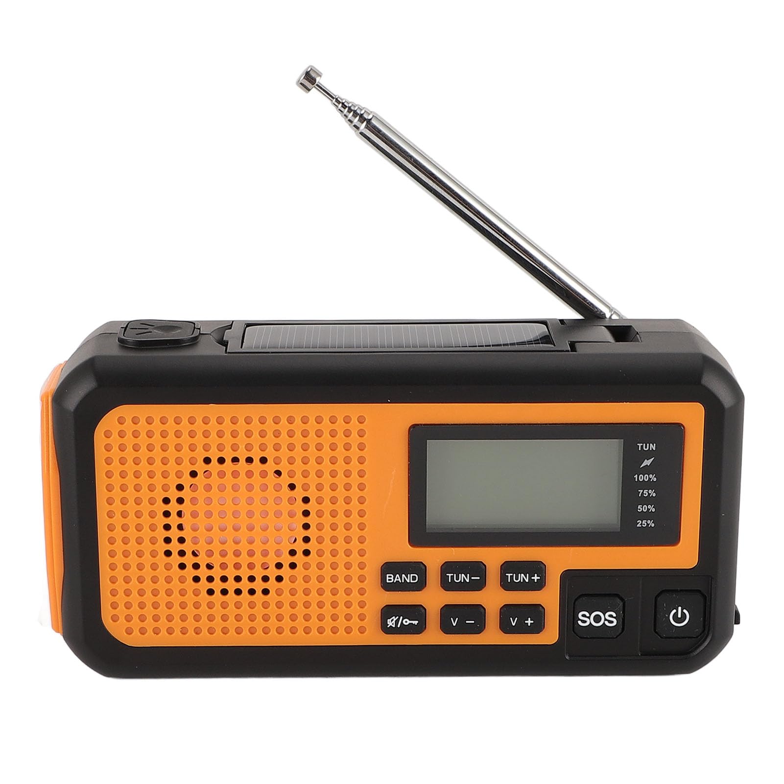 Radio d'urgence à Manivelle Solaire-AM/FM/SW, Alarme SOS, Chargement USB, Haute sensibilité, Lampe de Poche LED pour Camping en Plein Air