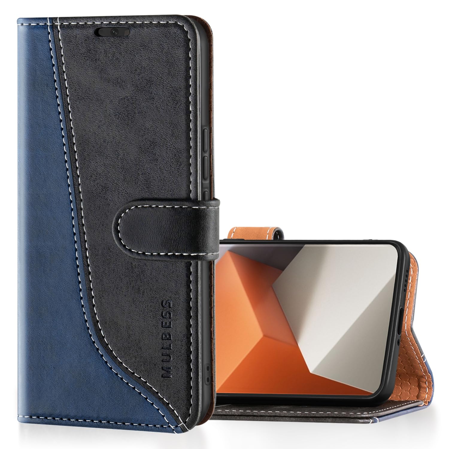 Mulbess Cover Per OnePlus 8 5G - Custodia A Libro In Pelle Sintetica Con Slot Porta Carte, Supporto Stand E Chiusura Magnetica, Blu Diamante