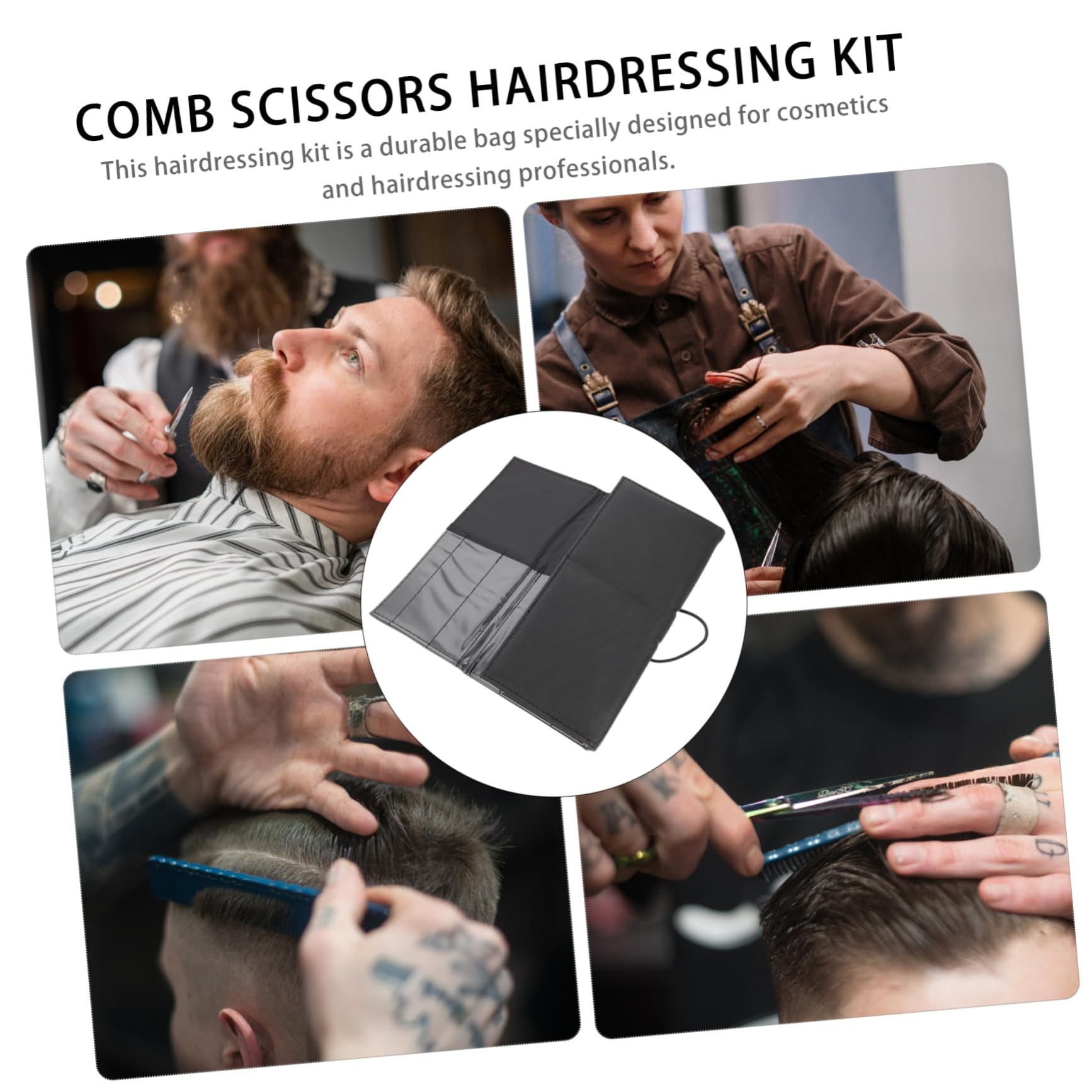 Baluue Hairdressing Bag Scissor Pouch for Hairdressers Stylist Shears Storage Case Black Comb Hair Brush Storage Bag