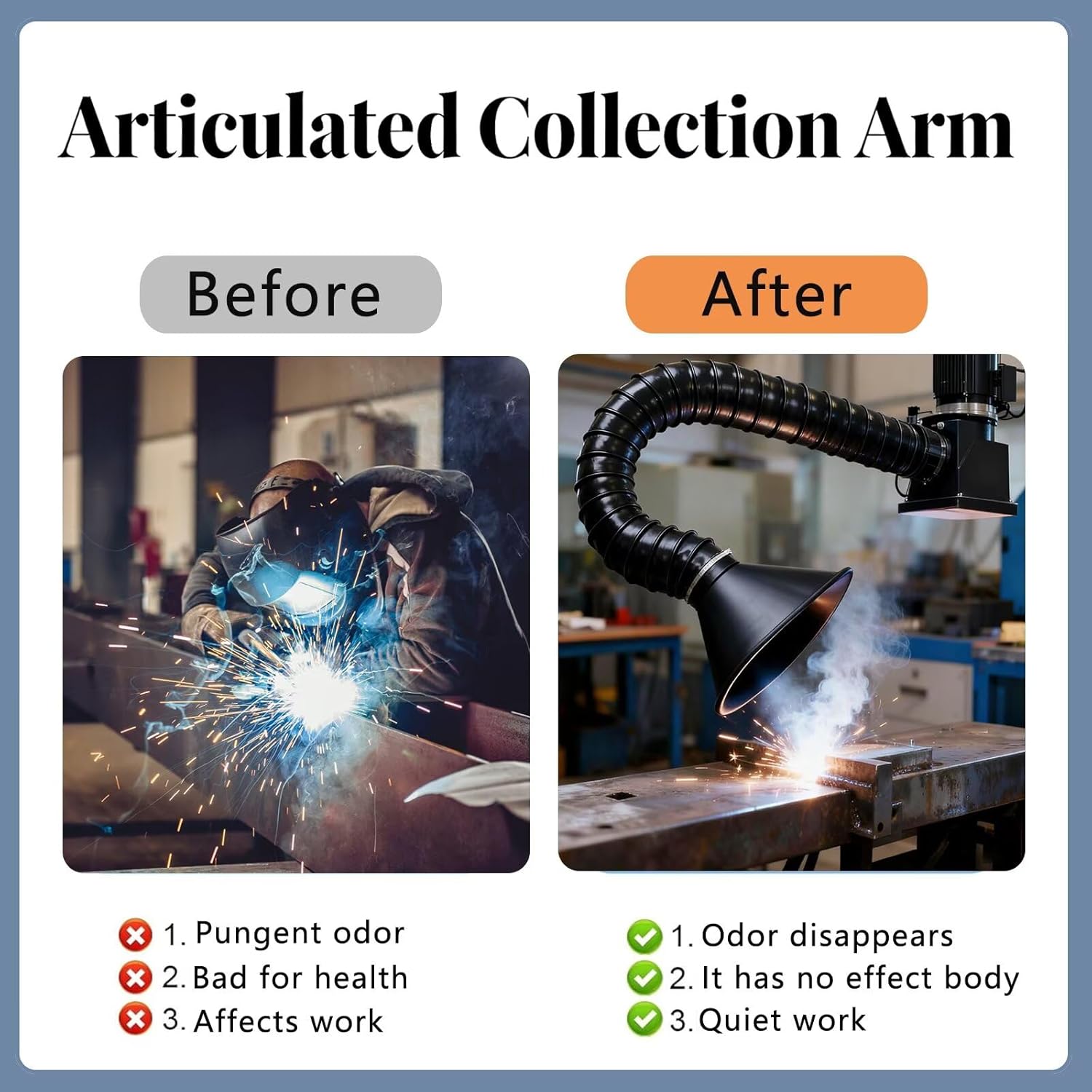 Workshop Dust Collection Hose, Air Extractor Flexible Duct Collector Arm for Gas, Smoke & Fume Removing in Industrial Use(Black OD 218mm(2in),L 1m/3.3ft)