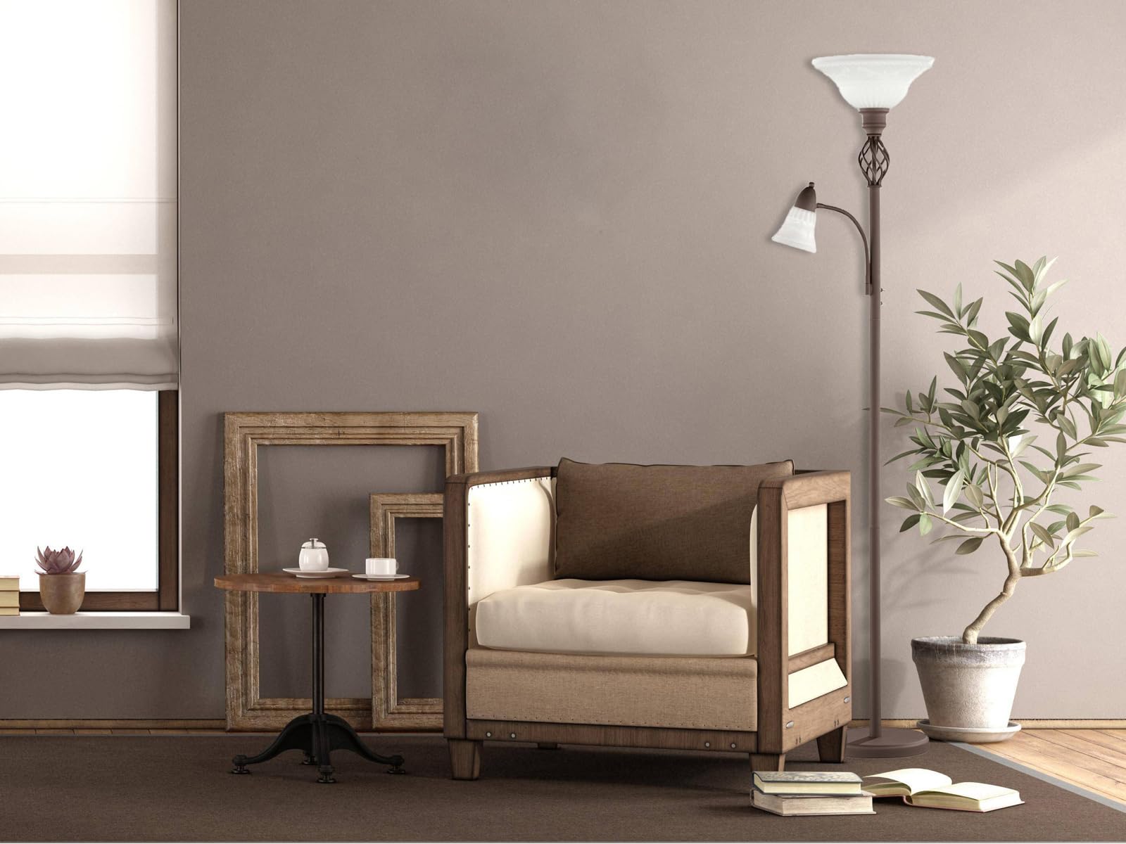 Trio Leuchten 4602021-24 Lampa podłogowa Metal/szkło matowe 40 W E27 Rdza