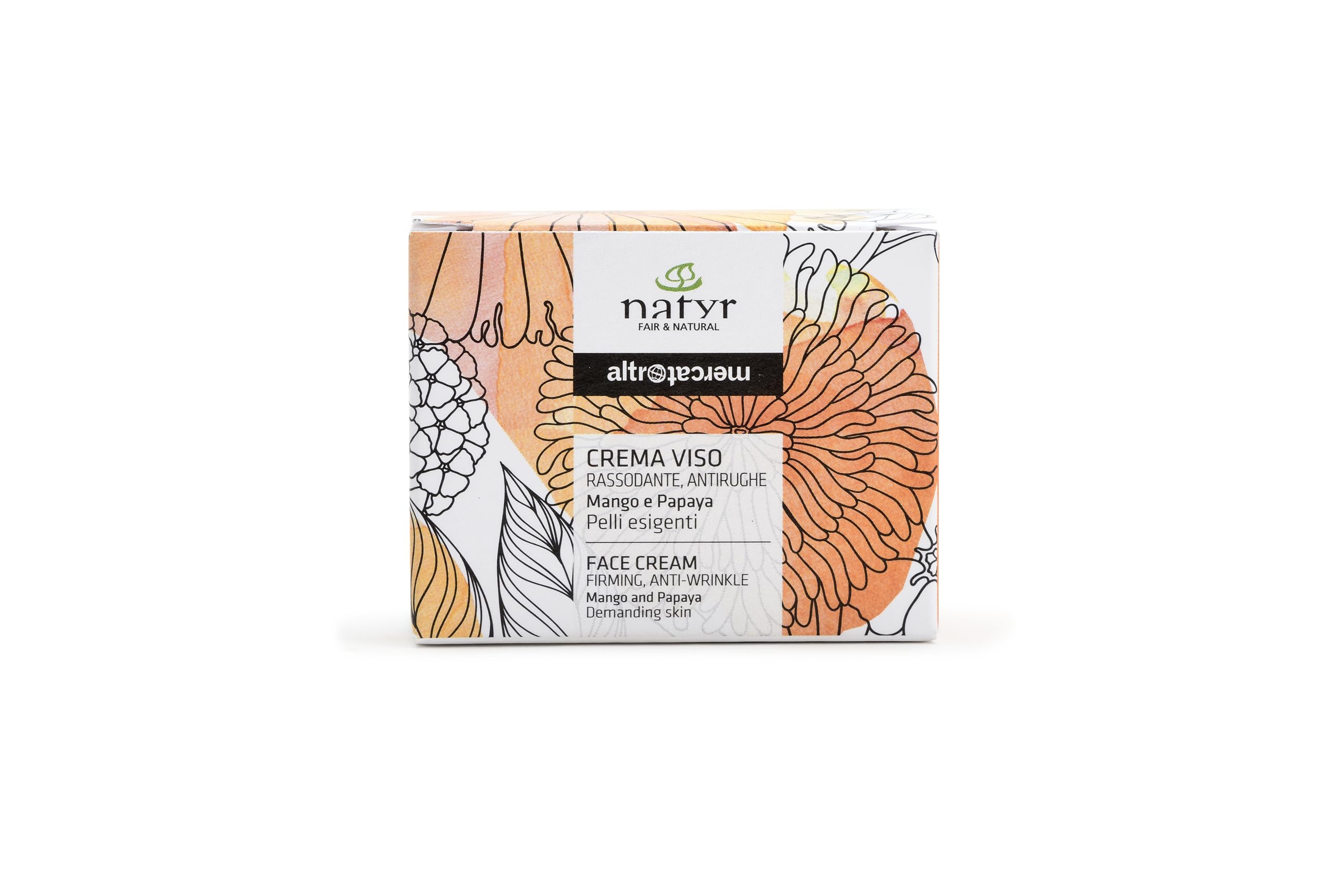 NATYR - Altromercato - Crema viso rassodante e antirughe - mango e papaya - 50ml