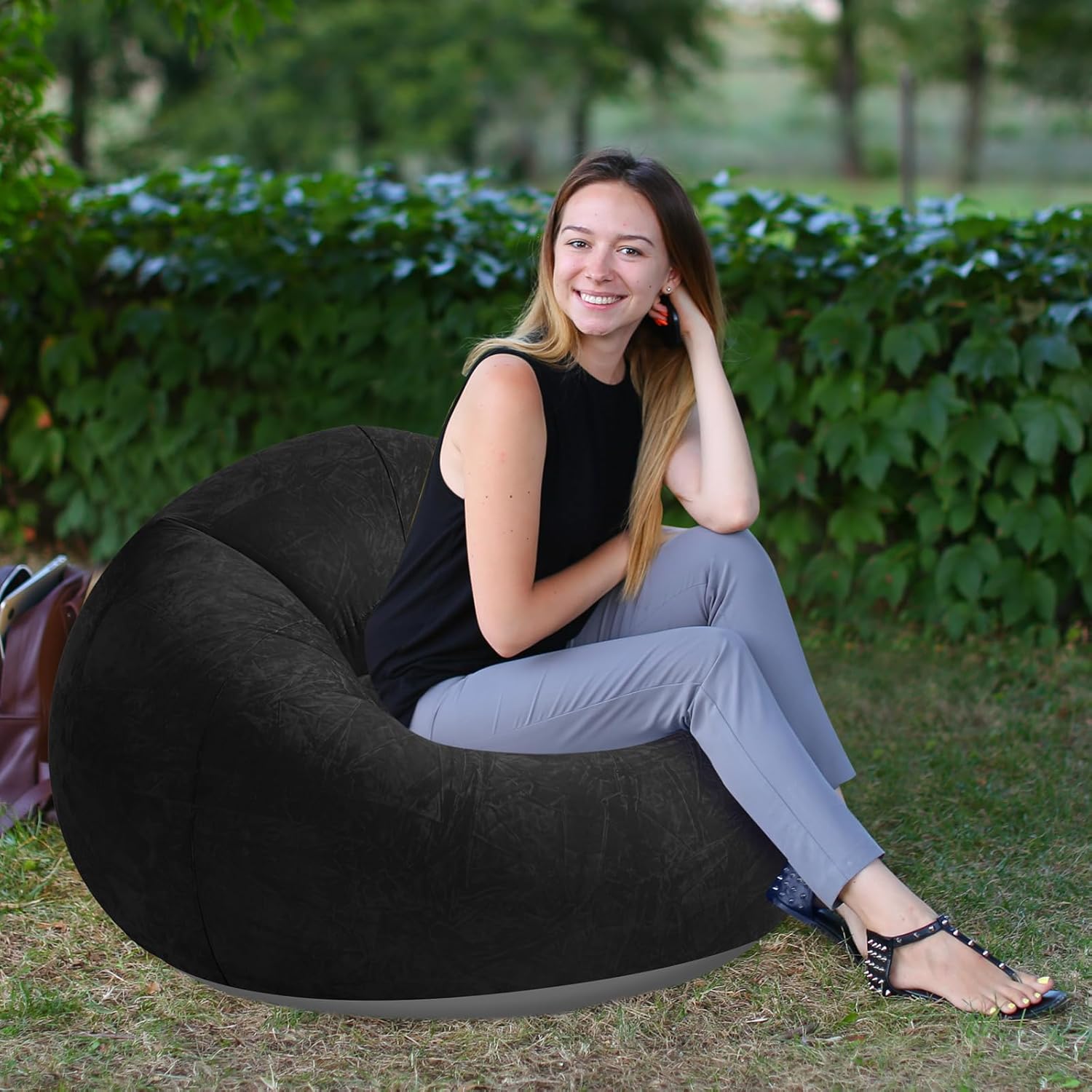 Realspring Inflatable Bean Bag Chairs Outdoor Blow Kuwait Ubuy