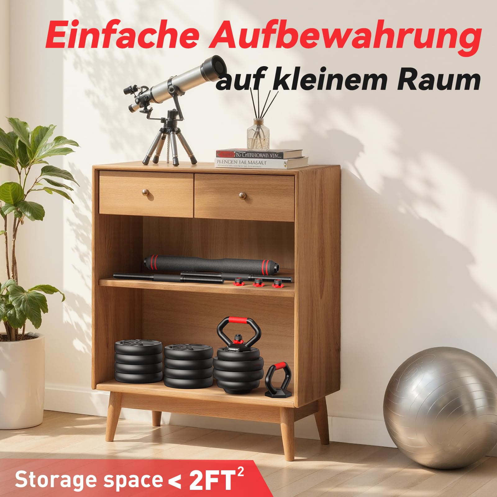FEIERDUN 10kg-40kg Hanteln Verstellbar 2er Set, 5-in-1 Hantelset Dumbbell Set, Langhantel, Kettlebell, Liegestützständer für Ganzkörpertraining, Krafttraining für Männer und Frauen