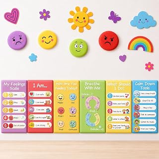 Calming Corner Wall Padding for Playroom 15.7 x 7.9 Inch Peel and Stick Calming Headboard Panels Calm Down Corner Wall Decor Headboard Emotions Posters for Classroom Bedroom Protection(Colorful)