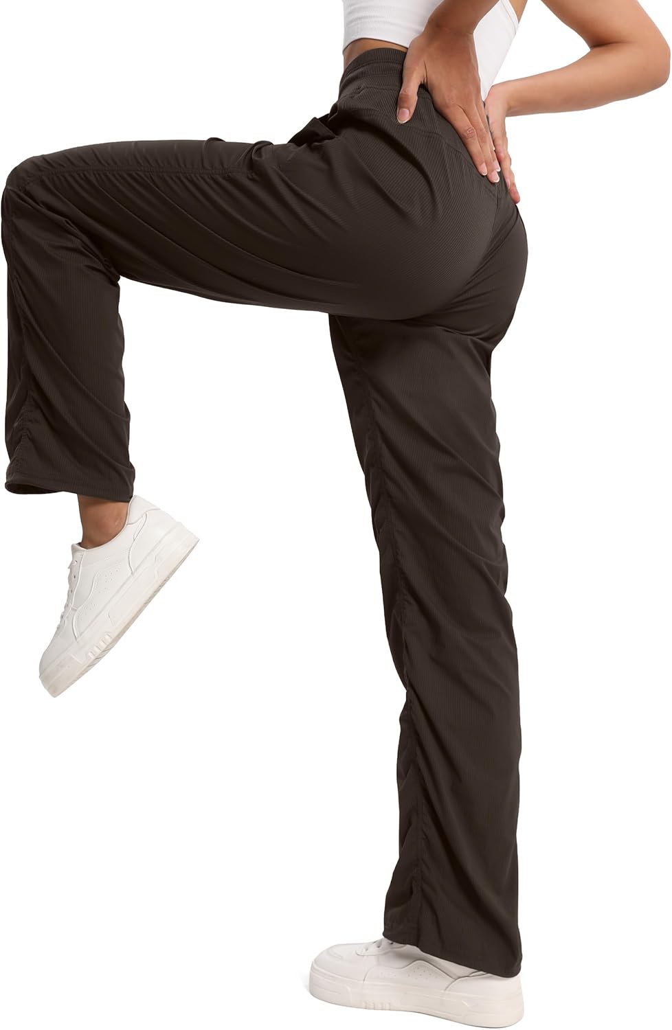 SEVEGO Women's 30"/32"/34"/36" Tall Inseam Lightweight Dance Studio Pants Ruched Workout Athletic Casual Pants - Image 5