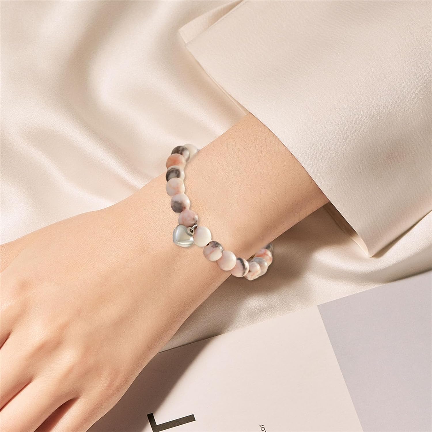 Natural Stone Bracelet for Women, Moonstone Beaded Bracelet for Girlfriend Mom Teen Girls Birthday Gifts - Image 4