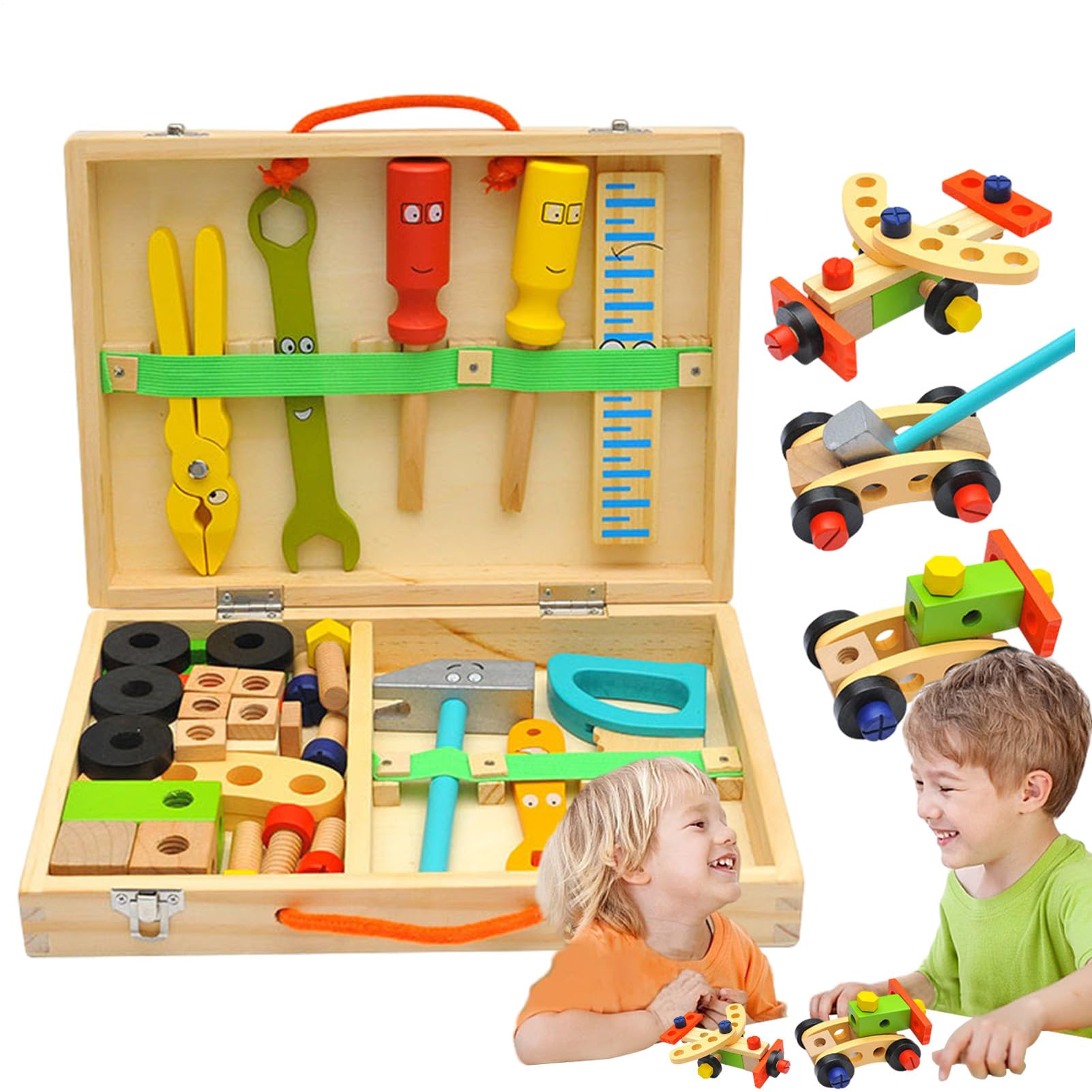 Attrezzi Bambini Giocattolo Educativo in Legno per Costruzioni