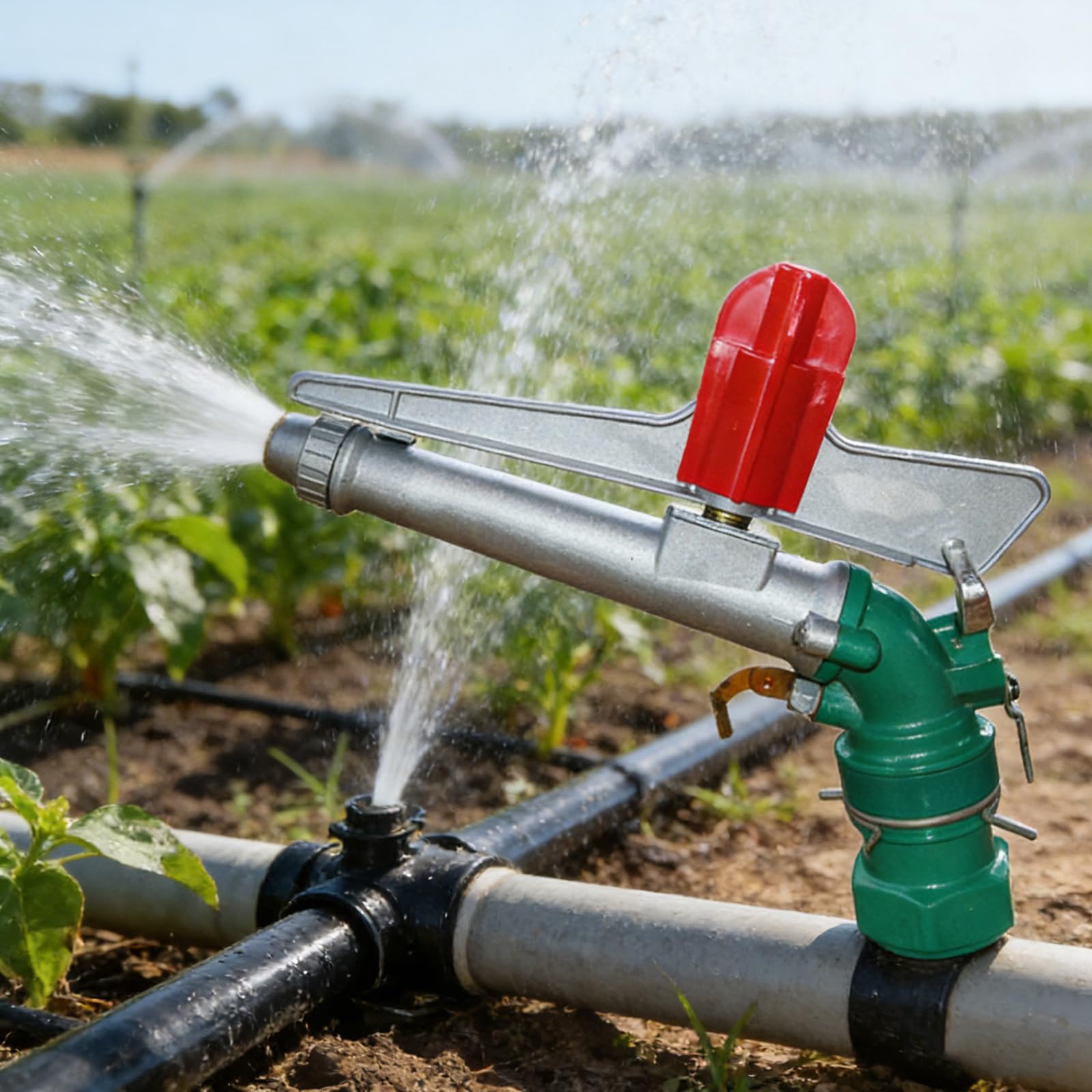 40 Irrigatori agricoli resistenti – Irrigazione a lungo raggio regolabile a 360° per fattoria, frutteto ad alta pressione