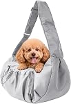 Porte-Sangle pour petit porte-Chiens avec poche et porte-Bouches réglables sans mains, porte-Selle pour petit chien pour l'extérieur, porte porte-Epaules Cat & Dog 7-13 lbs, (jaune clair)
