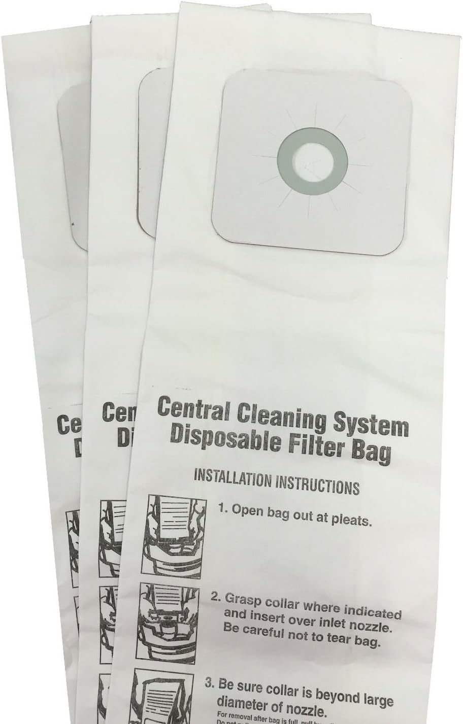 CENTRAL VACUUM BAGS for Nutone 391, 391-8, 3918, 44186 3-Pack