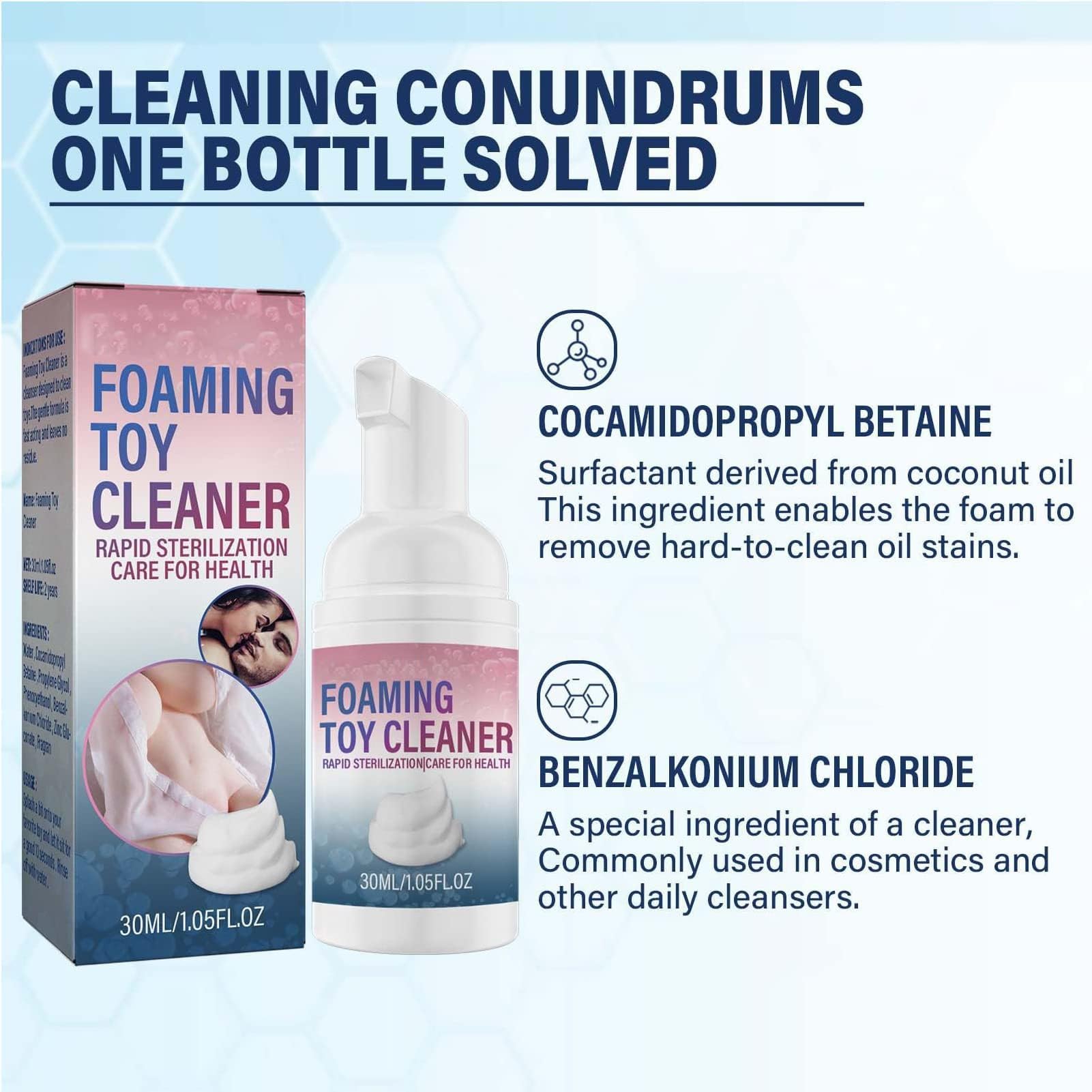 Fresh Foaming Toy Cleaner, detergente a secco in schiuma per giocattoli, Pulitore per giocattoli per adulti con formula naturale (2)
