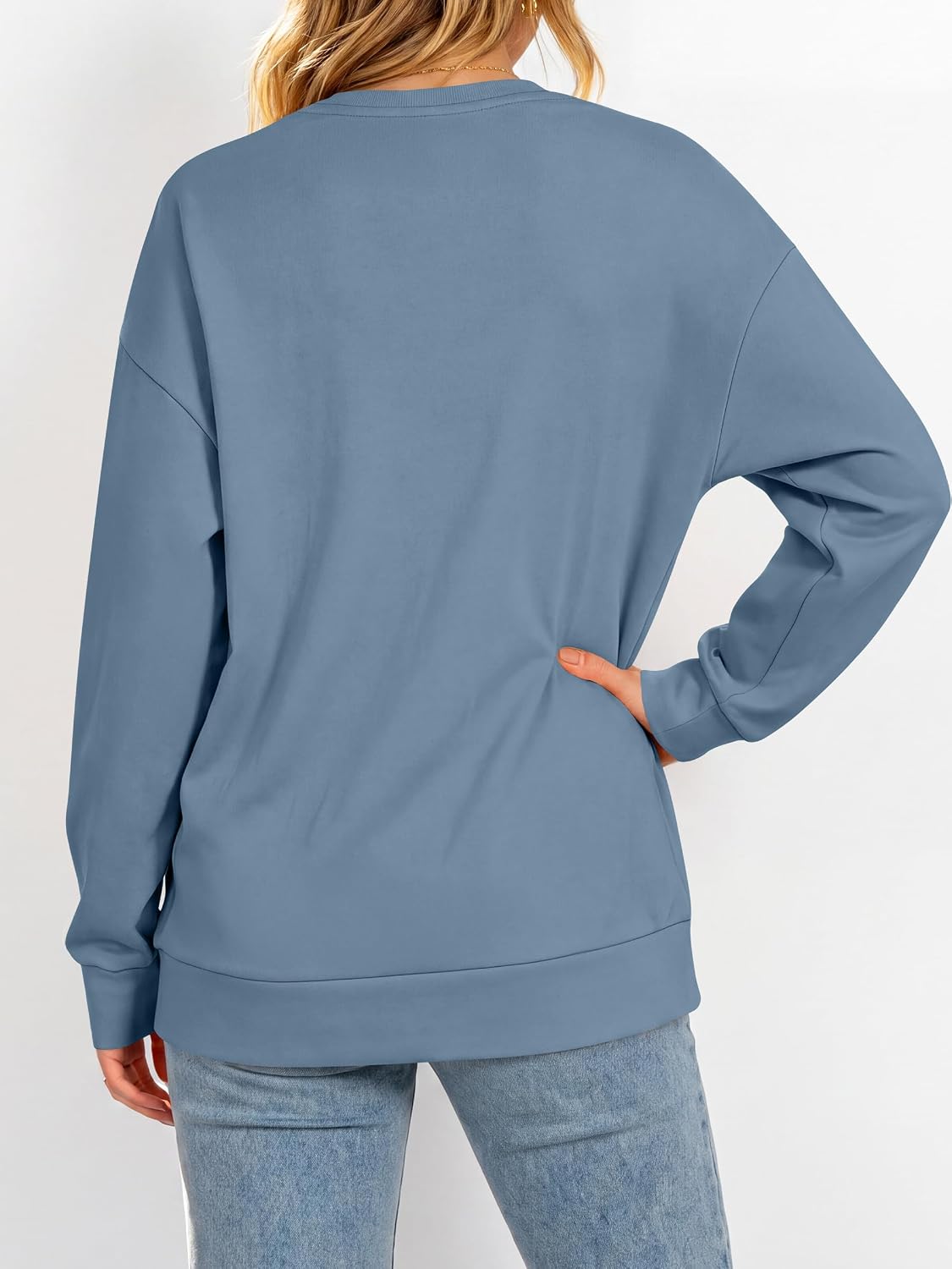 ANRABESS Womens V Neck Long Sleeve Sweatshirts | Soft Comfy Fleece , Pullover Tops with Pockets, Loose Fit,Casual&Trendy, Daily&Work&Travel Outfits，Fall Winter Clothes