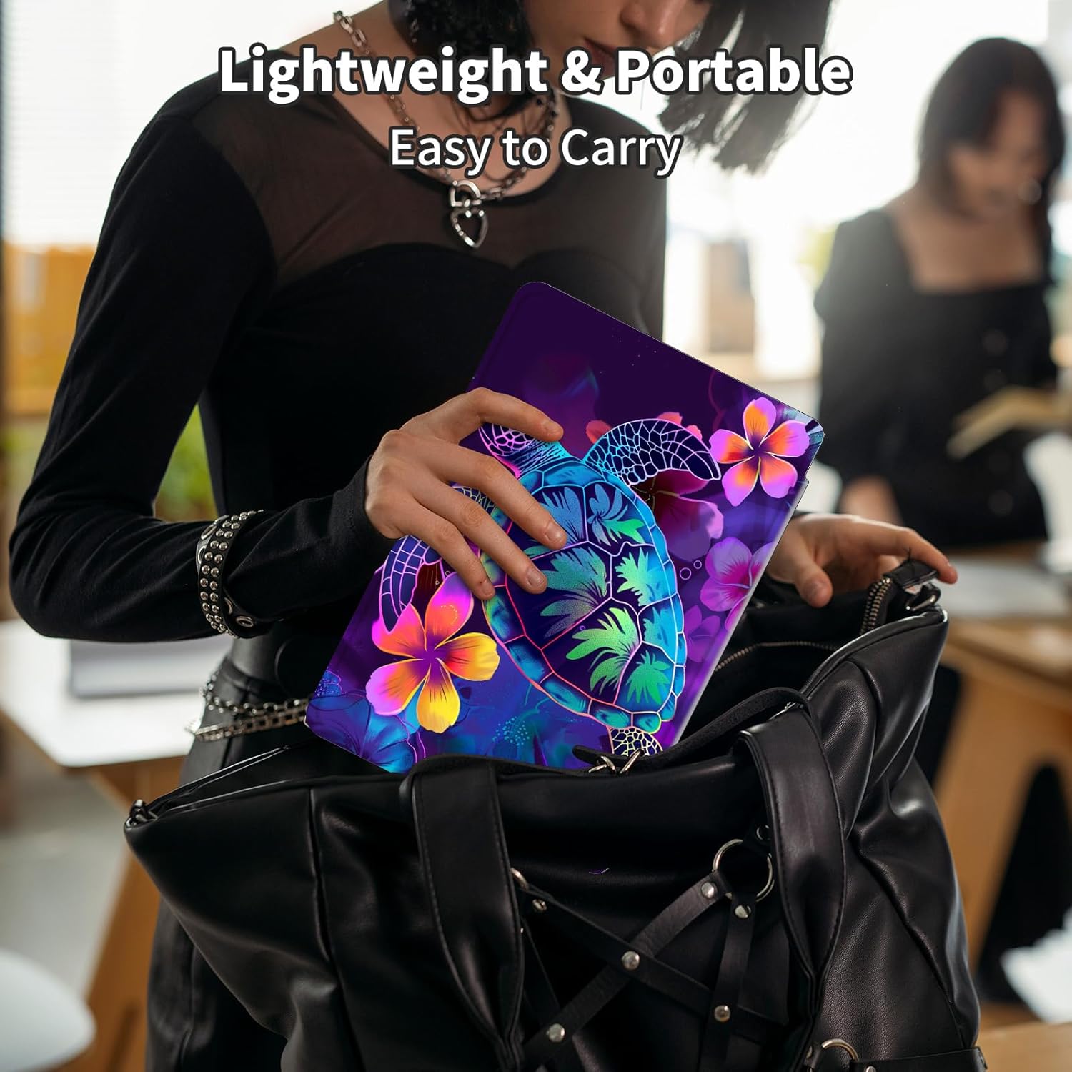 for Amazon Fire HD 10 Tablet Case 13th Generation 2023 Release,360 Degree Rotating Swivel PU Leather Stand Flip Folio with Auto Wake/Sleep Cover for Fire HD 10 Tablet 2023,Glitter Sea Turtle