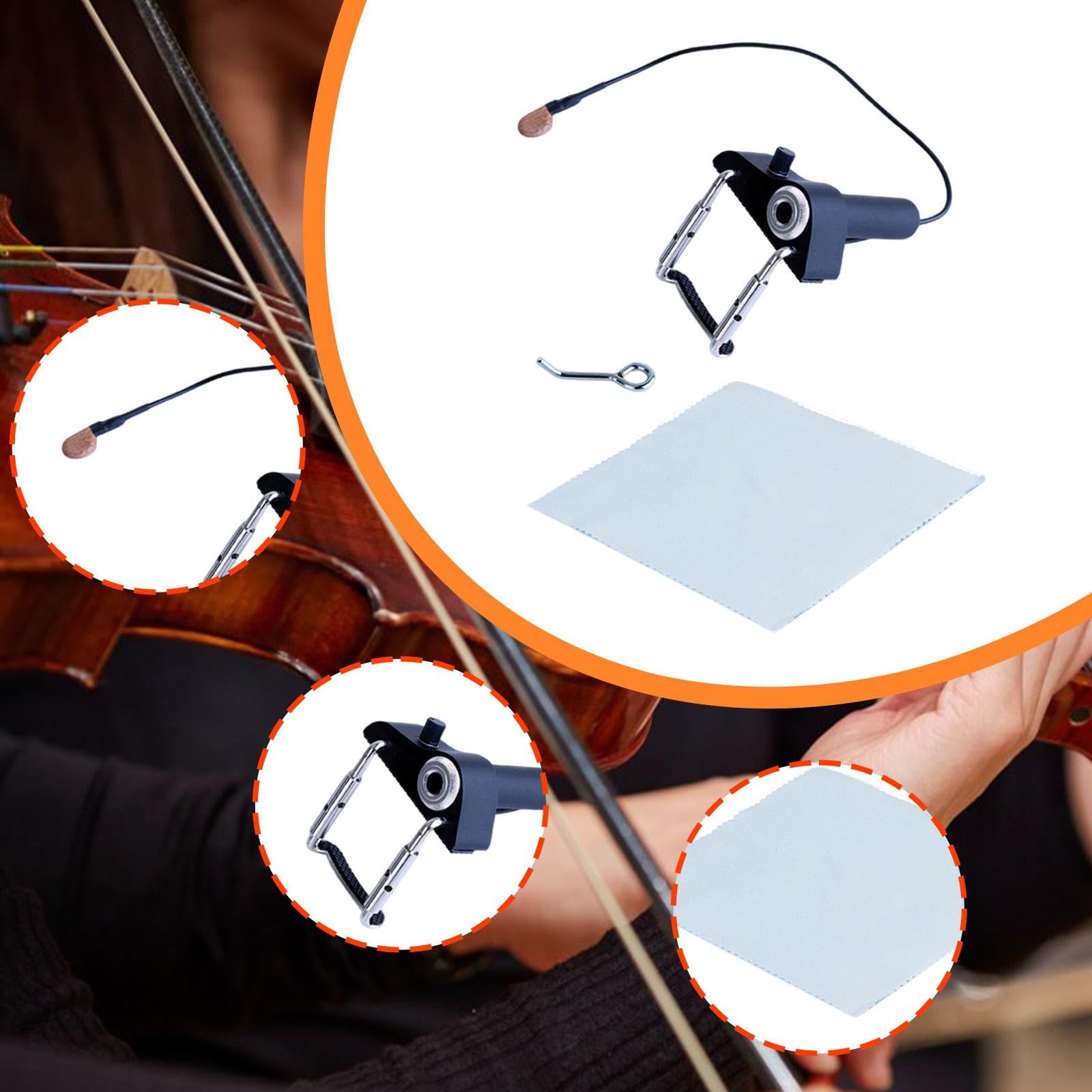 Piezo Tonabnehmer mit Piezo Wandler, Audiobuchse, Einfache Installation mit für E Gitarren
