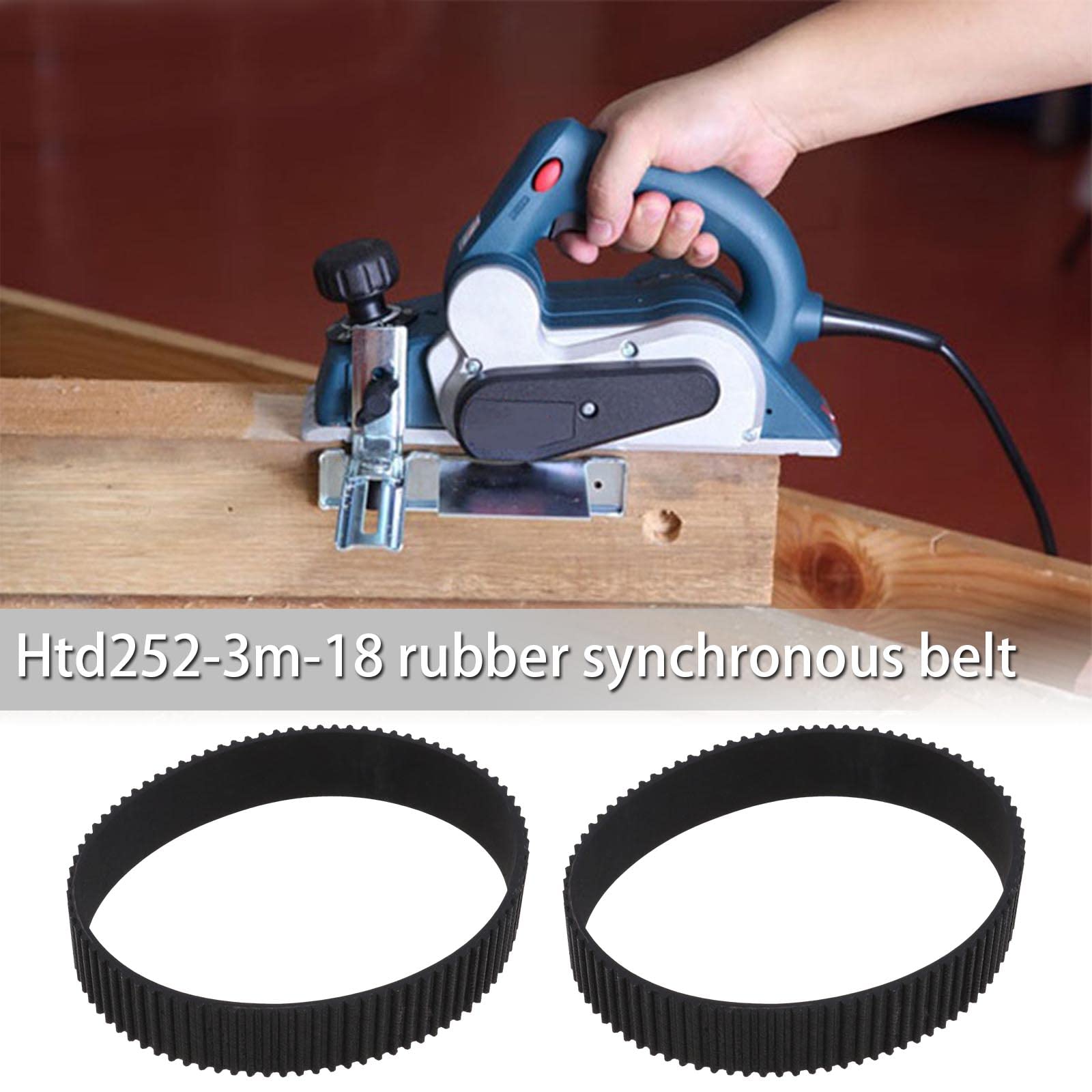 ECSiNG 2X HTD 252-3M-18 Correas Sincrónicas de Goma con Hebilla Cerrada 84 Dientes Correas de Distribución 3 mm Paso 18 mm Ancho Correas de Entrenamiento Transportador Negro