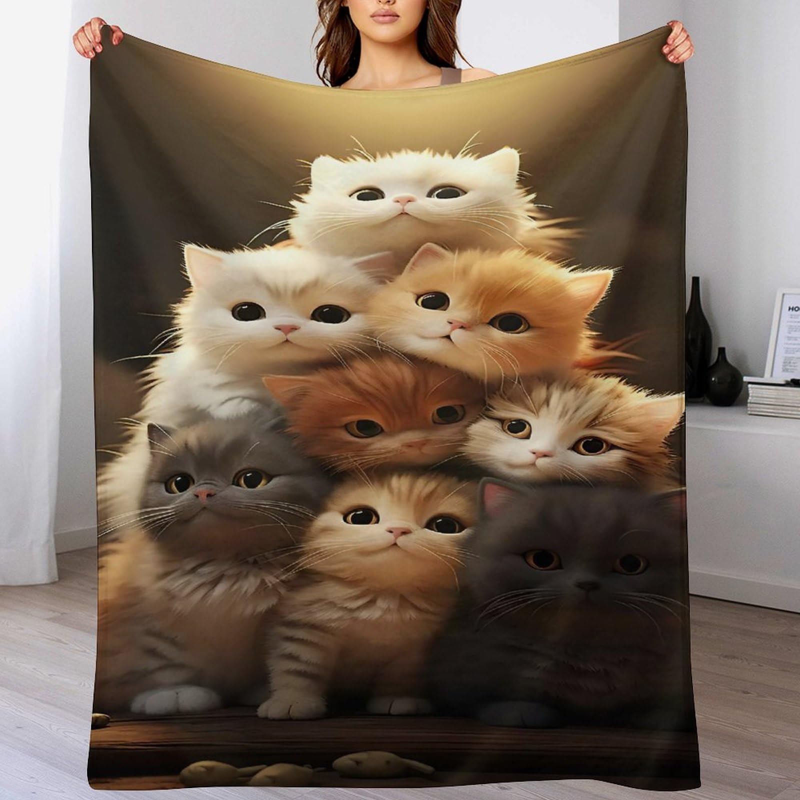 Couverture chat en flanelle douce, une idée de cadeau idéale