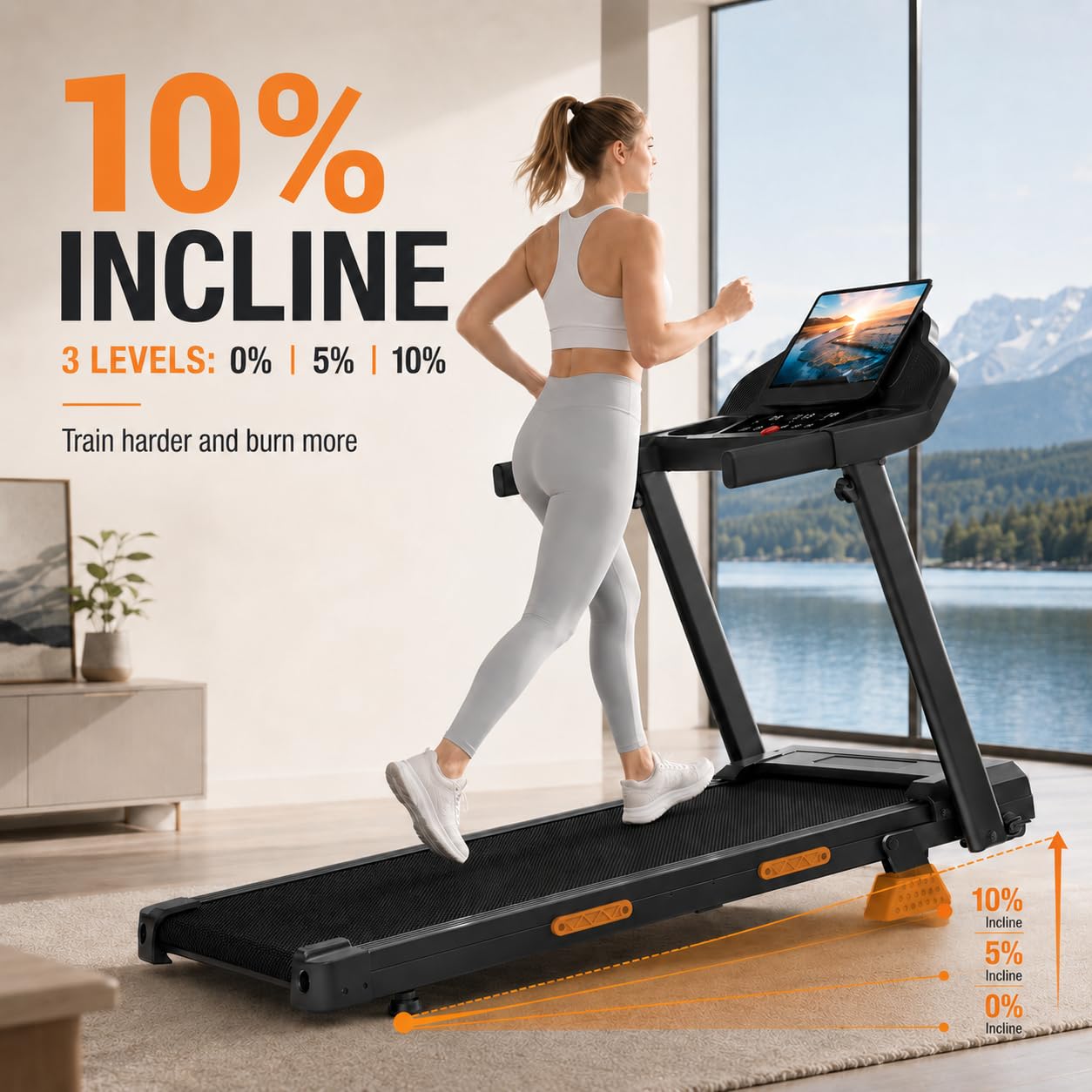 LONTEK Tapis Roulant Salvaspazio con Inclinazione 15% | Tapis Roulant Elettrico 12KM/H, Tapirulan Pieghevole da Casa con 3.0 HP e Display LED, MAX 136KG