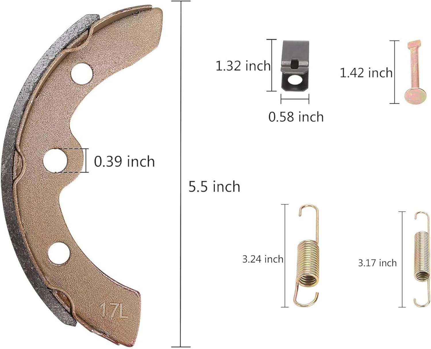 10L0L Golf Cart Brake Shoes for Club Car DS 1995-up, Precedent 2004-up, EZGO 1986.5-1995, Yamaha G1 G2 G8 G9, OEM# 101823201 1011463 23364G1 27249G01
