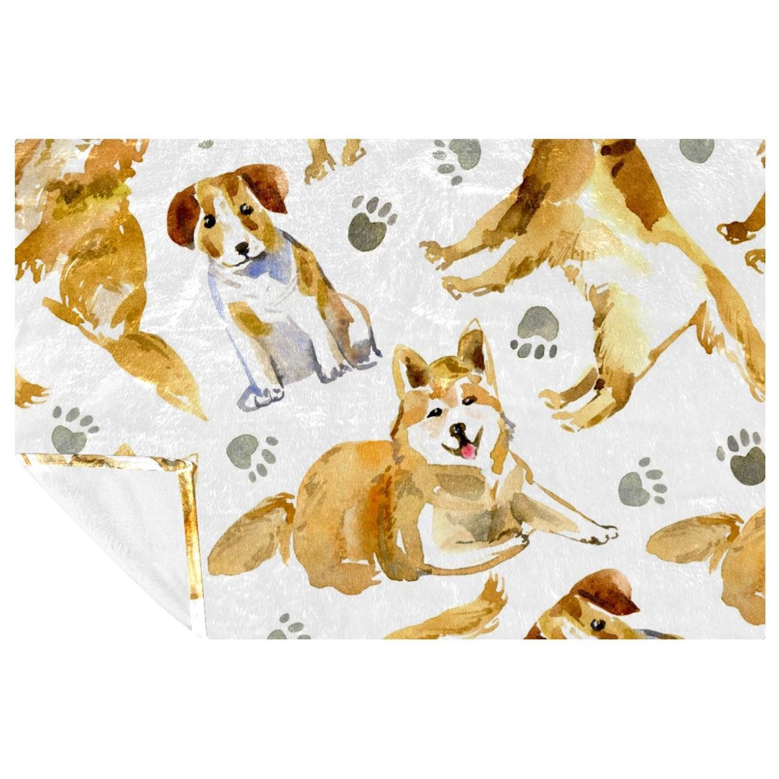 Plaid lit et canapé imprimé Husky Jack Russell pour protéger et décorer 150x100