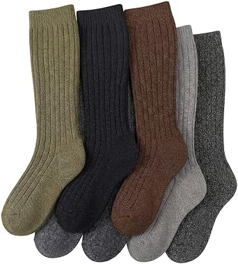 3 Mens lamb wool knee high socks Men Chunky Thick Heavy Duty Long Socks Length Work Boot Sock Premium Quality Multipack Men Knee Length Thermal Socks Pack 3