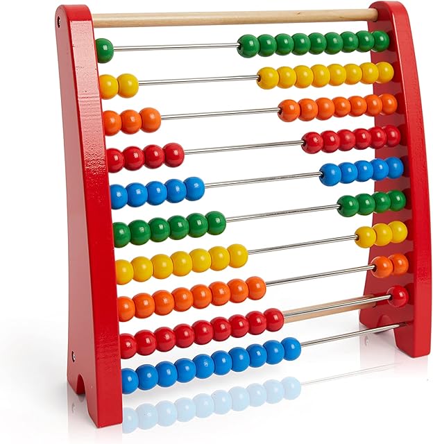 Beehive Toys & Gifts Wooden Abacus Frame for Helping Toddlers Learn to Count 1 to 100