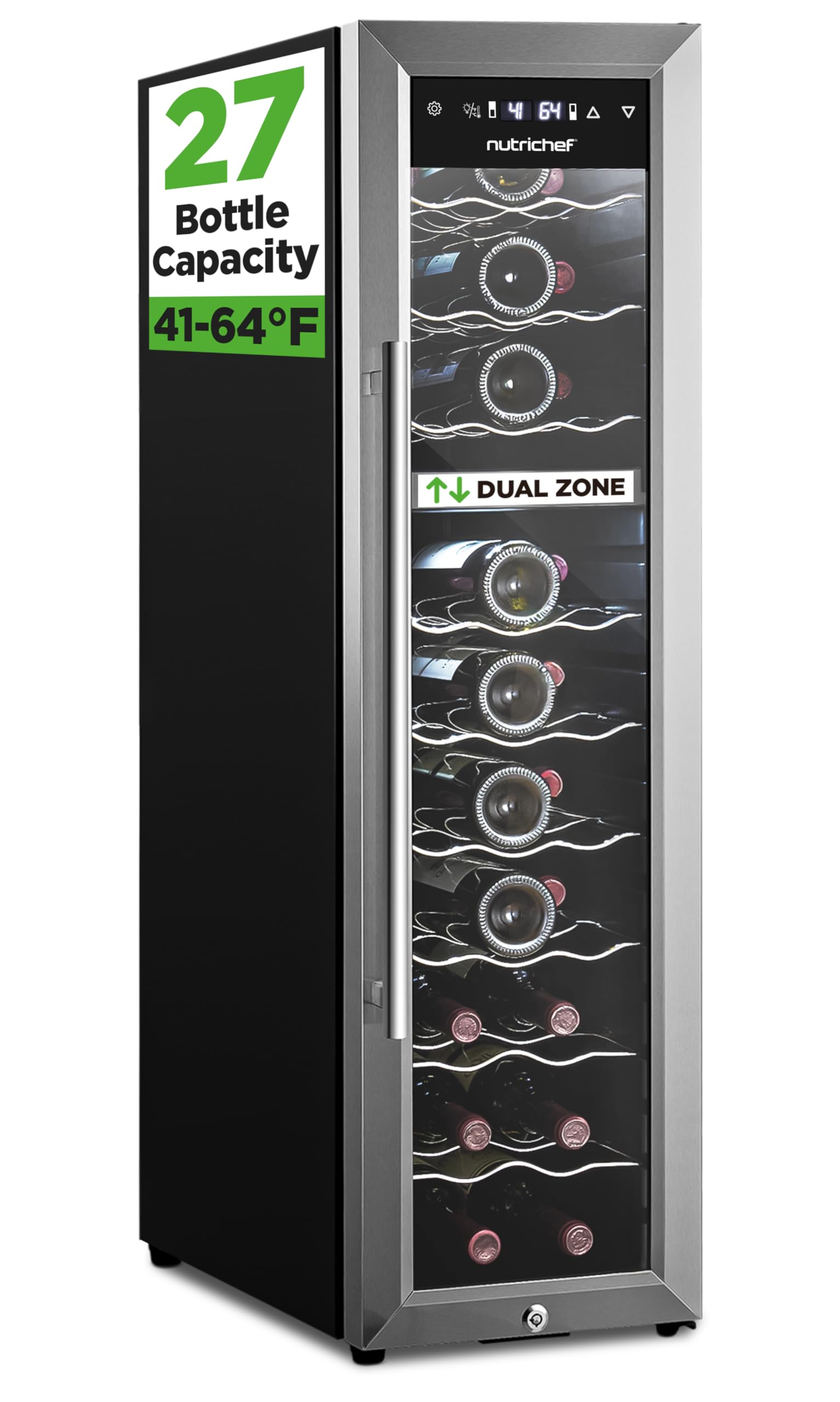 NutriChef PKCWCDS278.5 3 cu ft Wine Cooler Black