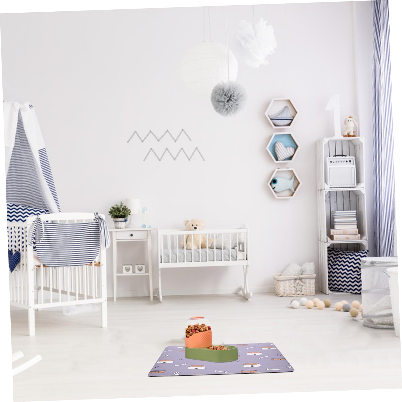 Supvox 5stücke rutschfeste Futtermatte Für Haustiere Absorbierende Und wasserdichte Napfunterlage Für Hunde Und Katzen Großes Design Für Mehrere Tiere Grauton Mit Knochenmotiv