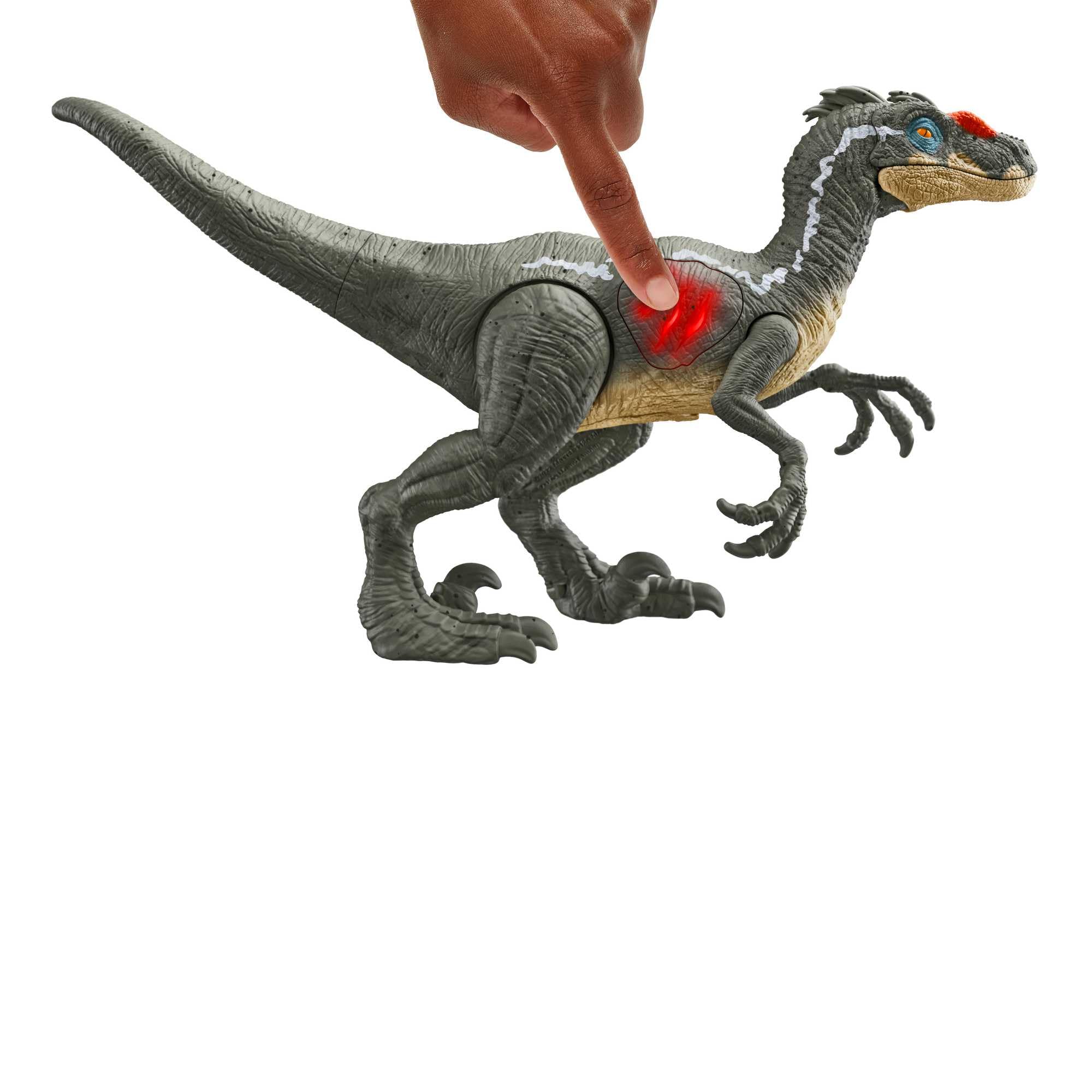 Jurassic World Raptor Dinosaurio de juguete articulado, regalo +4 años (Mattel HNC11)