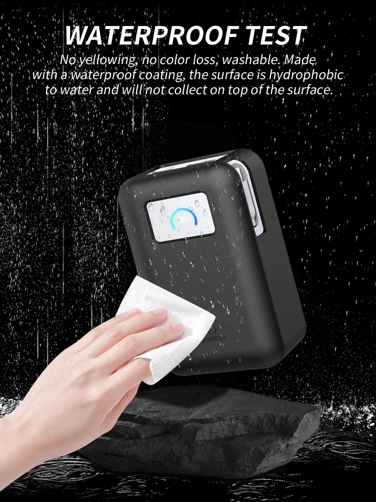 yystao Hülle für Anker Nano Power Bank, 10,000 mAh, Schutzhülle - Freundliche Silikonhülle - mehrfach waschbar, Kratzfest, tropffest, Schwarz