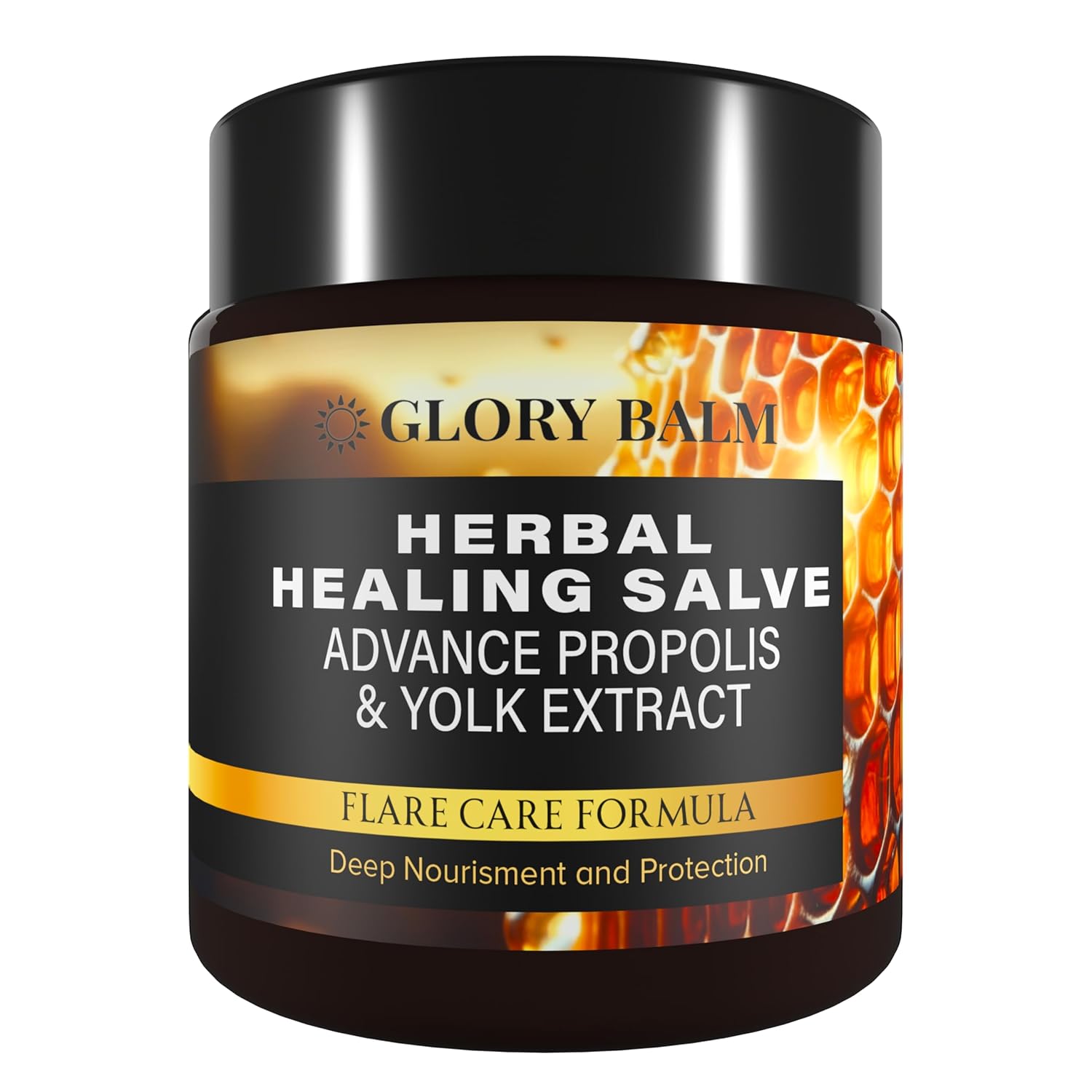 Herbal Healing Salve | Skin Flare Care Relief Formula | Propolis & Egg Yolk Extract | Mango Butter, Grapeseed Oil, Beeswax | Unscented 4oz