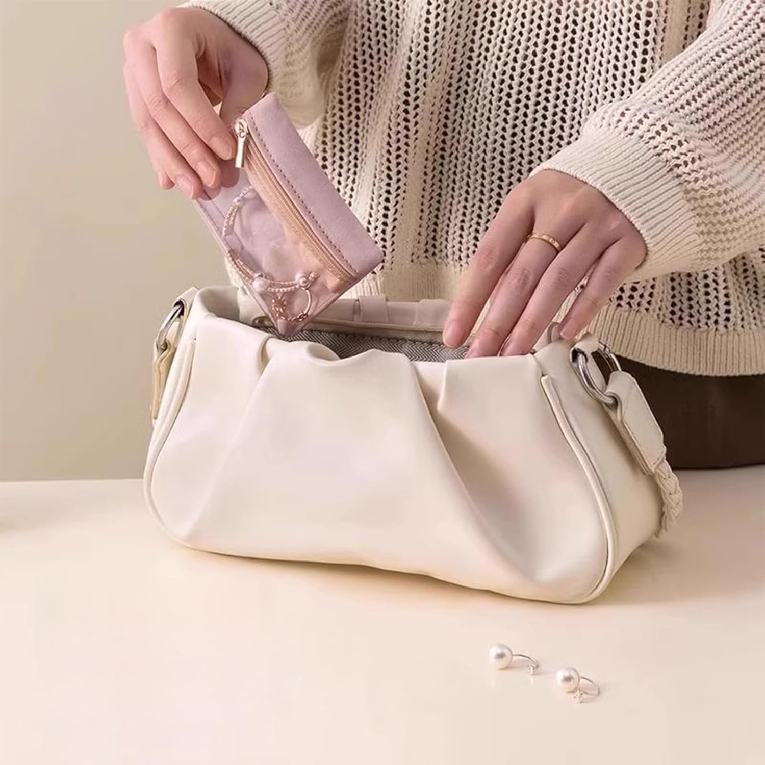 Small Travel Jewelry Pouches, 6PCS Clear Jewelry Organizer Bags with Soft Velvet and Zipper, Pocket Storage Bag Case Purse Organizer for Women Girl Gift - Image 7