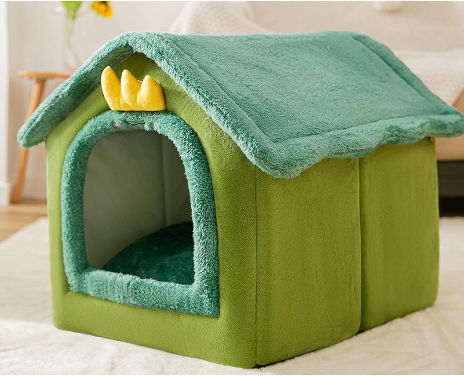ペットベッド ドーム型 ペットハウス 2ウェイ 犬猫用 室内用 オールシーズン ふわふわ クッション付き 犬小屋 屋根付き 猫 折りたたみ可 休憩所 洗える ソフトケージ おしゃれ 四季用 冬寒さ対策 寝床 超特価 テント 暖かい 冬用