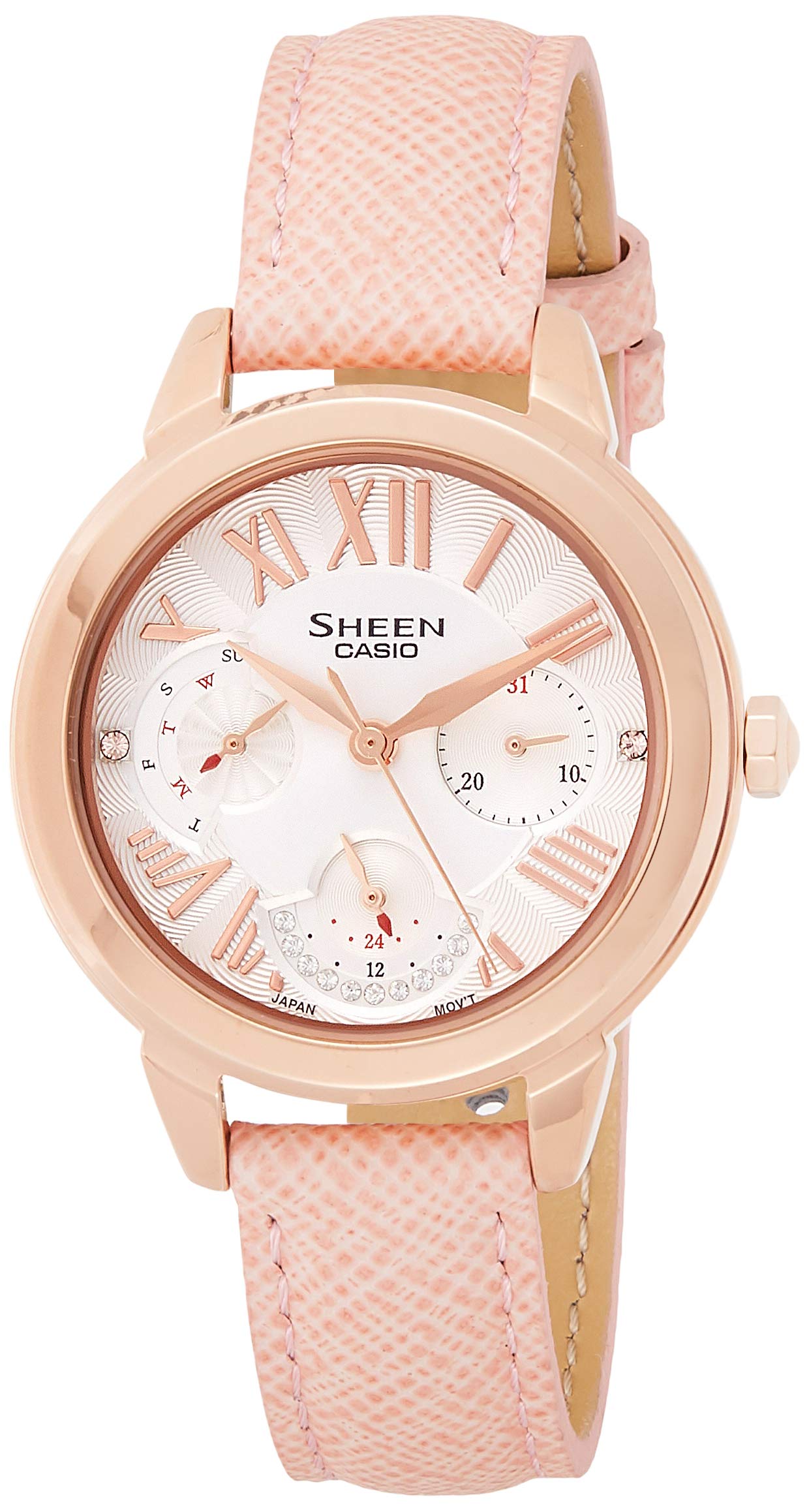 Casio Sheen Analog Silver Dial Womens Watch - SHE-3059PGL-7AUDR (SX207) (B07DKNC54X) Amazon Price History, Amazon Price Tracker