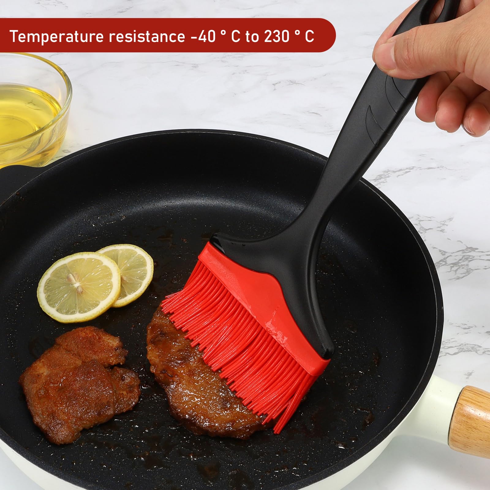 2 Piezas Cepillo de Silicona Extra Grande para Repostería, 10cm Ancho Pincel Cocina, Resistente al Calor Brocha Reposteria, para Cocinar, Asar (Rojo)