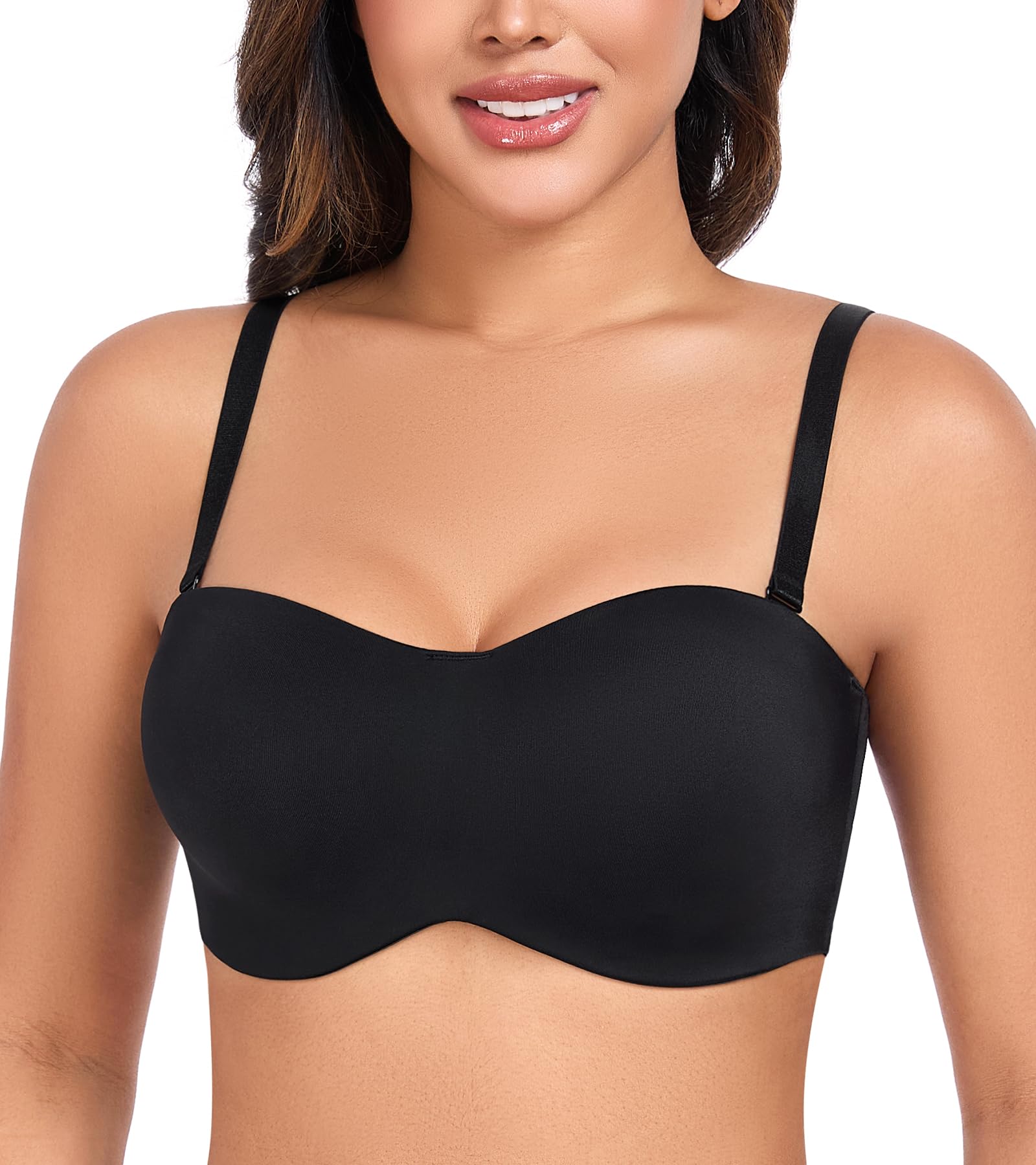 DotVol Reggiseno Senza Spalline Donna Taglia Forte Ferretto e Non Imbottito Bra a più Vie