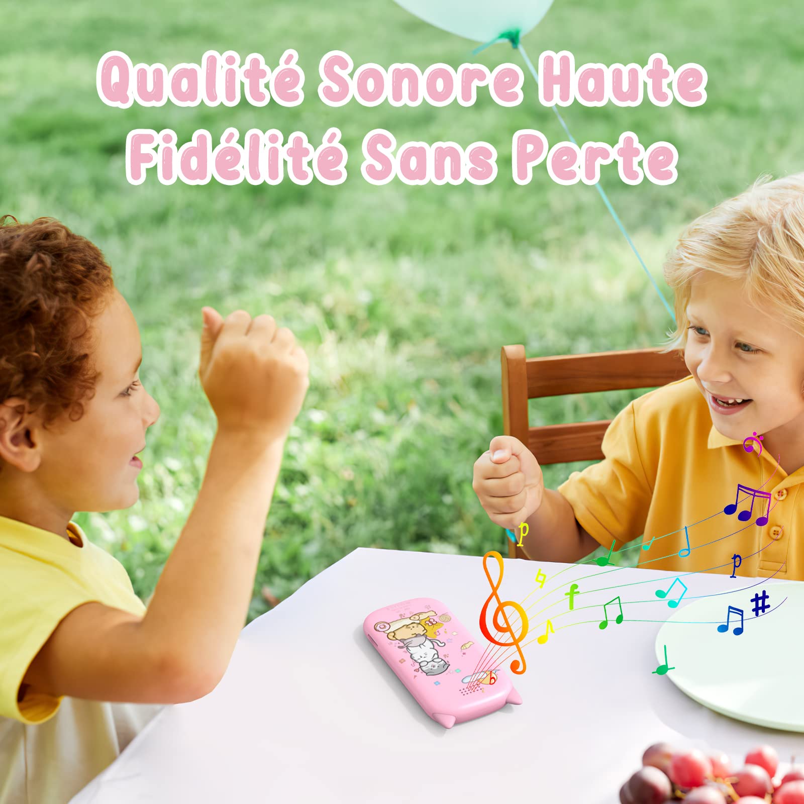 AGPTEK 32GB Reproductor MP3 para Niños, MP3 Bluetooth 5.3, 2.4" Pantalla TFT Reproductor de Música con botón de Reproducción, Volumen, Radio FM, Reloj Despertador, Tarjeta TF de hasta 128G, Rosa