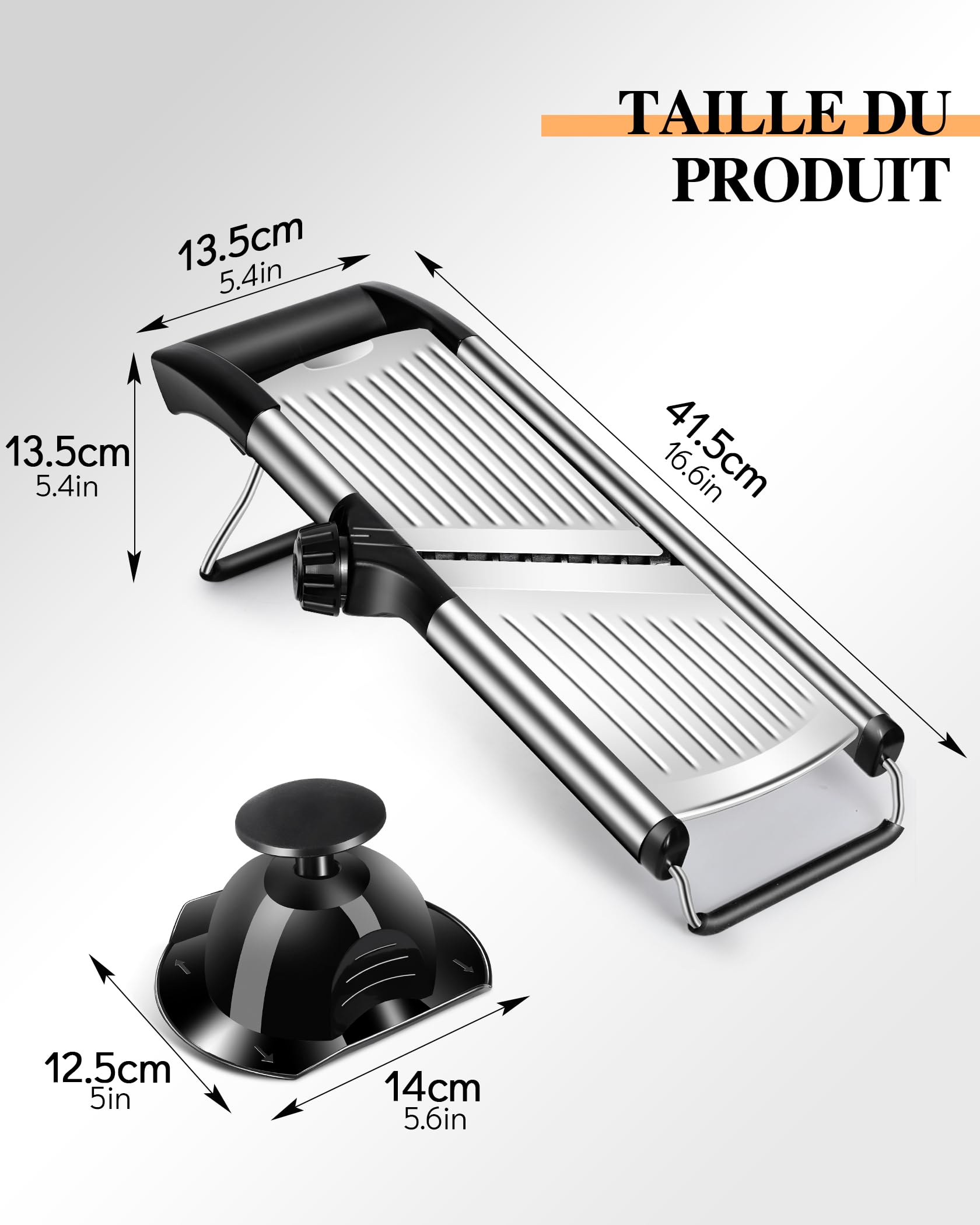 MASTERTOP Mandolina Cocina de Acero Inoxidable, Mandolina Japonesa Manual Profesional con Cuchillas Afiladas para Cortar en Rodajas y Julienne de Diferentes Espesores