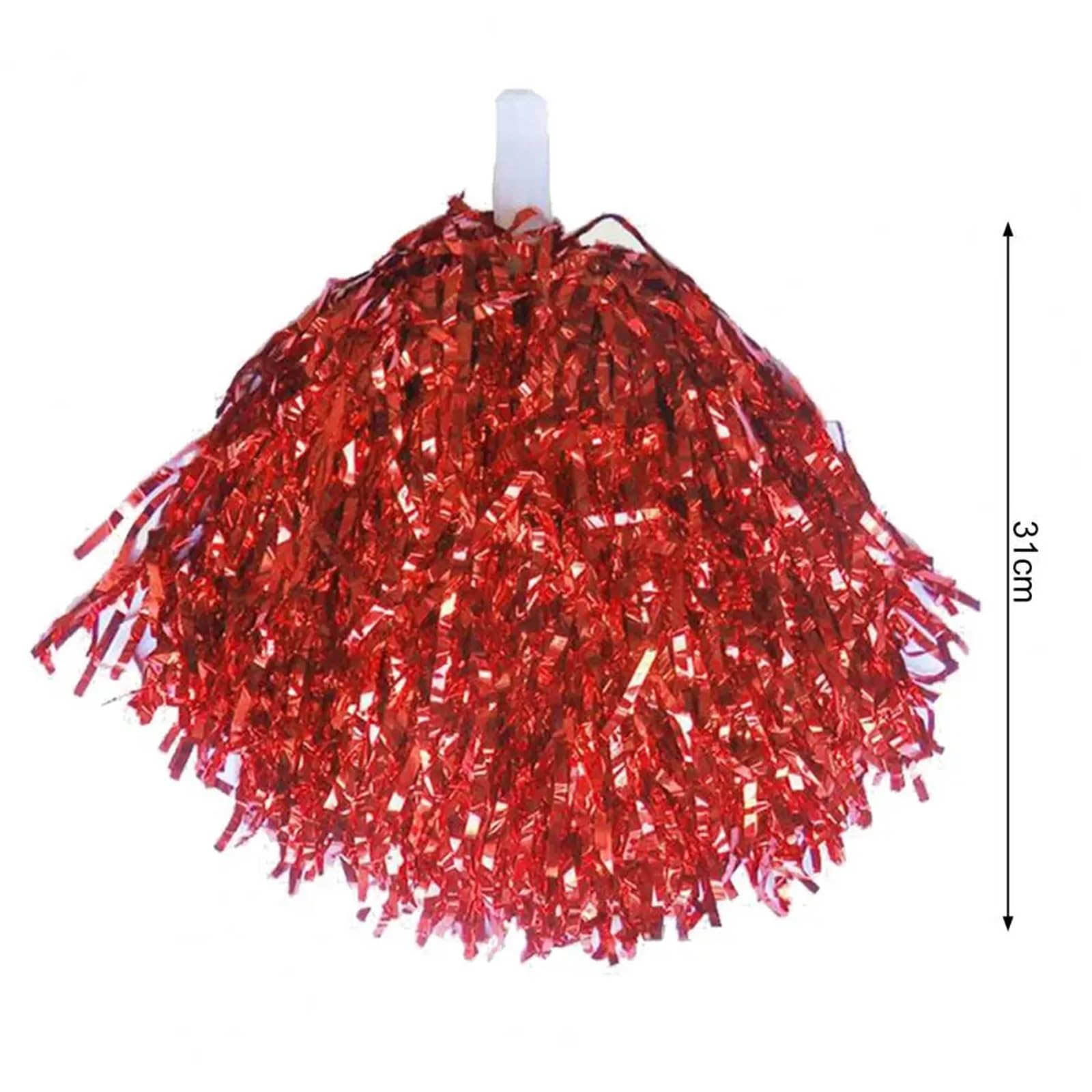 Lot de 40 pompons de pom-pom girl métalliques avec poignée antidérapante - Pompons de pom-pom girl - Pour événements sportifs, danses - Doré