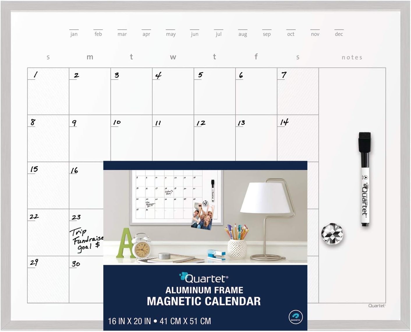 Buy Quartet Dry Erase Calendar Board Whiteboard Whiteboard Magnetic 16 X Inches Aluminum Frame Online In Indonesia B07jq95gjb