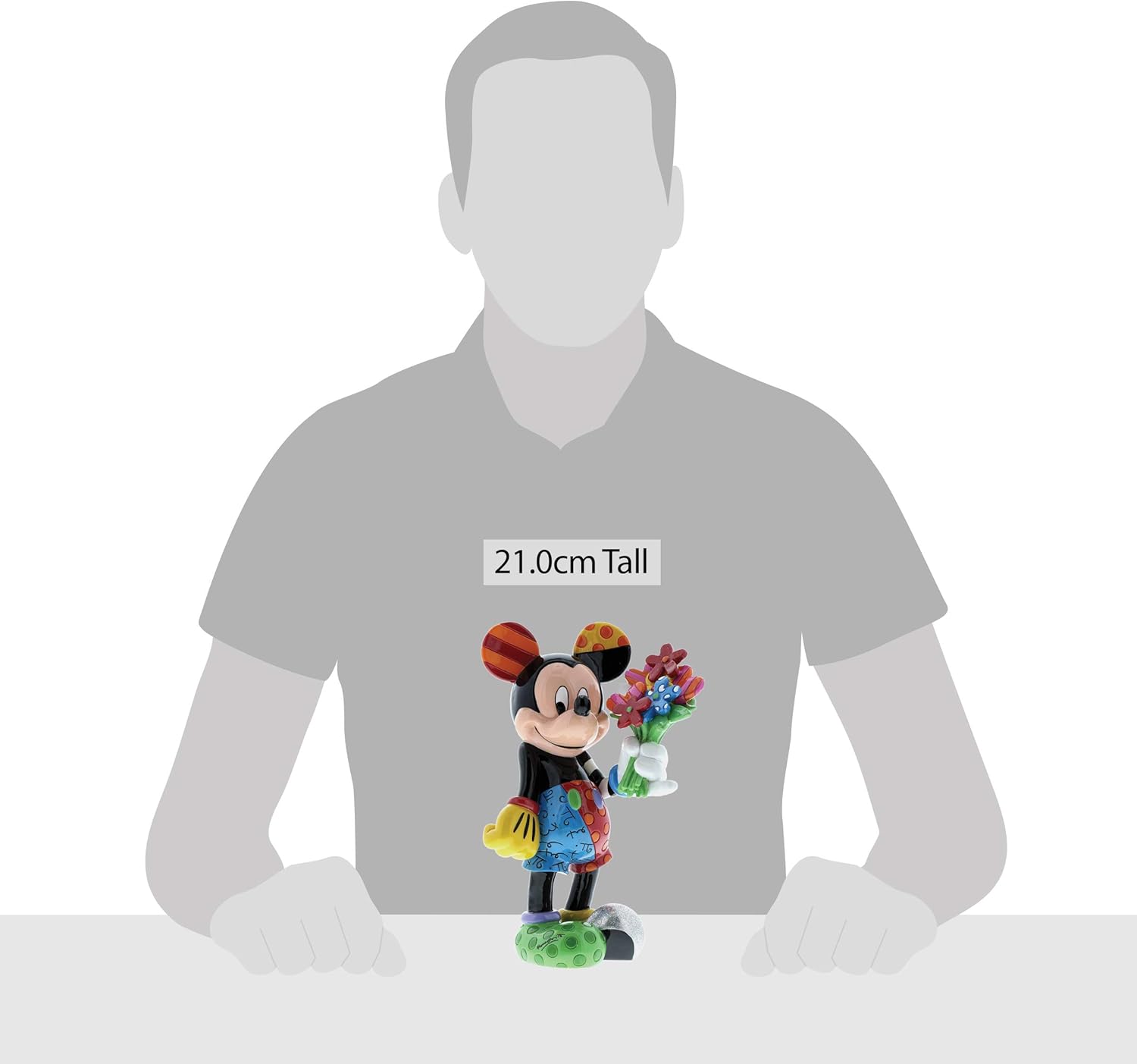 Disney by Britto Mickey with Flowers Stone Resin Figurine