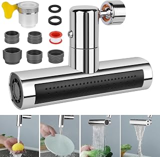 Accesorio de grifo giratorio, extensión de grifo, perladores para grifos, multifuncional, 4 en 1, giratorio 360°, antisalpicaduras, ahorro de agua, grifo de cocina de cascada, repuesto con adaptadores