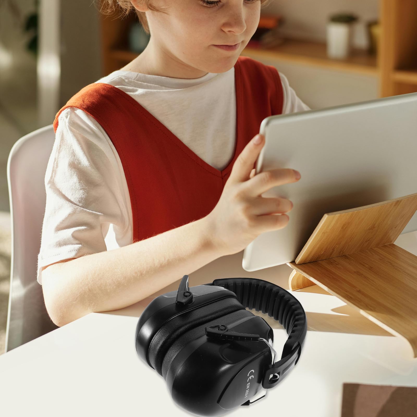 VILLCASE 2 Pièces Casque Antibruit Insonorisé en Abs Noir Haute Atténuation Sonore, Protections Auditives Confortables pour Étude et Voyage, pour Réduire le Bruit Ambiant