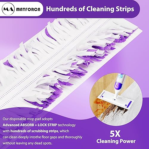 Miniatura 6 de Paquete de 6 almohadillas Swiffer Power Mop  Recambios desechables para mopa húmeda Swiffer Power Mop, almohadillas superabsorbentes para limpieza