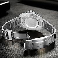 Vista 7 de CADISEN Reloj mecánico automático GMT para hombre, correa de acero inoxidable, impermeable, relojes casuales para hombres