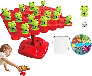 Balance Counting Toys,Cool Math Game Frog Balance Counting Toys with 50 Frogs - Educational Early Learning Scale STEM Toys for Preschool Toddlers Kids Uwariloy