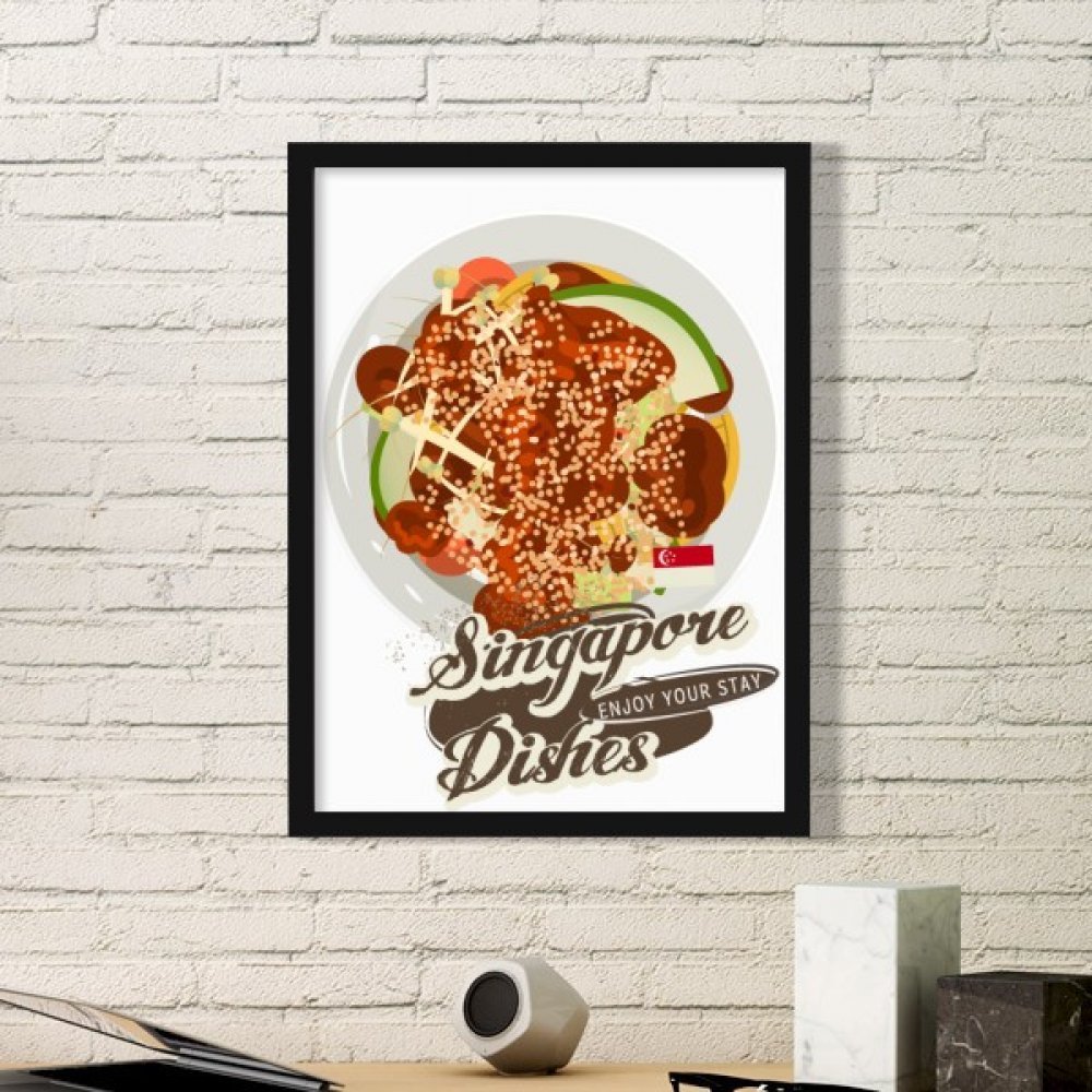 Peintures Singapour Rojak cadre noir pour habiller un mur vide sans surcharger l'espace